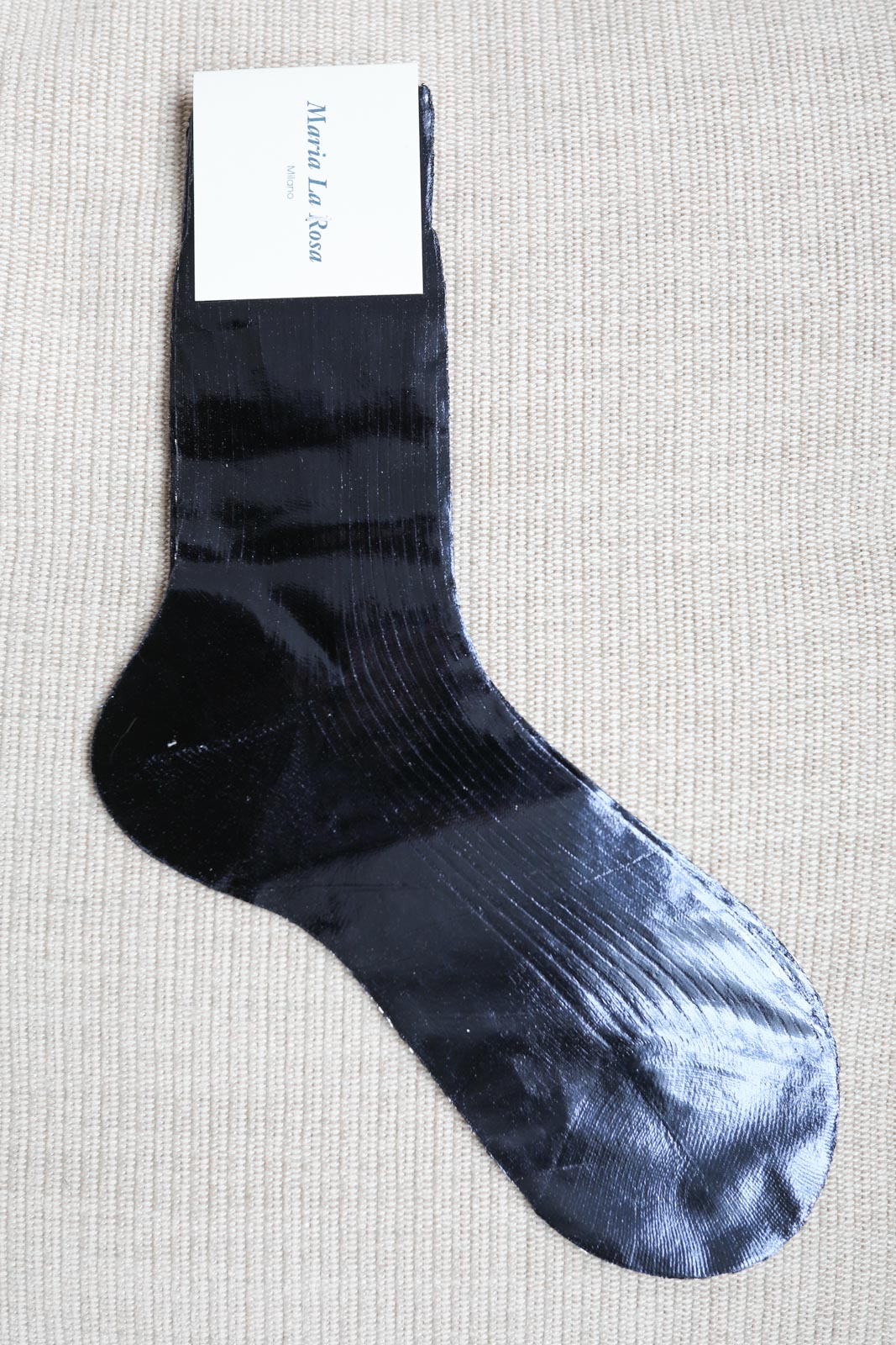 Socks One Ribbed Laminated in Navy