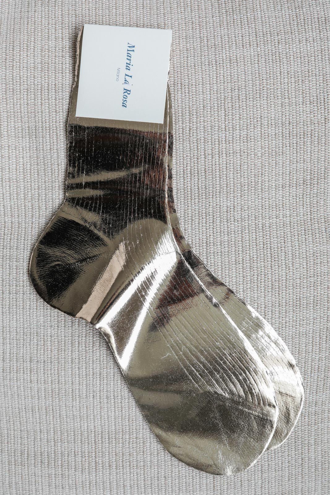 Socks One Ribbed Laminated in Platino