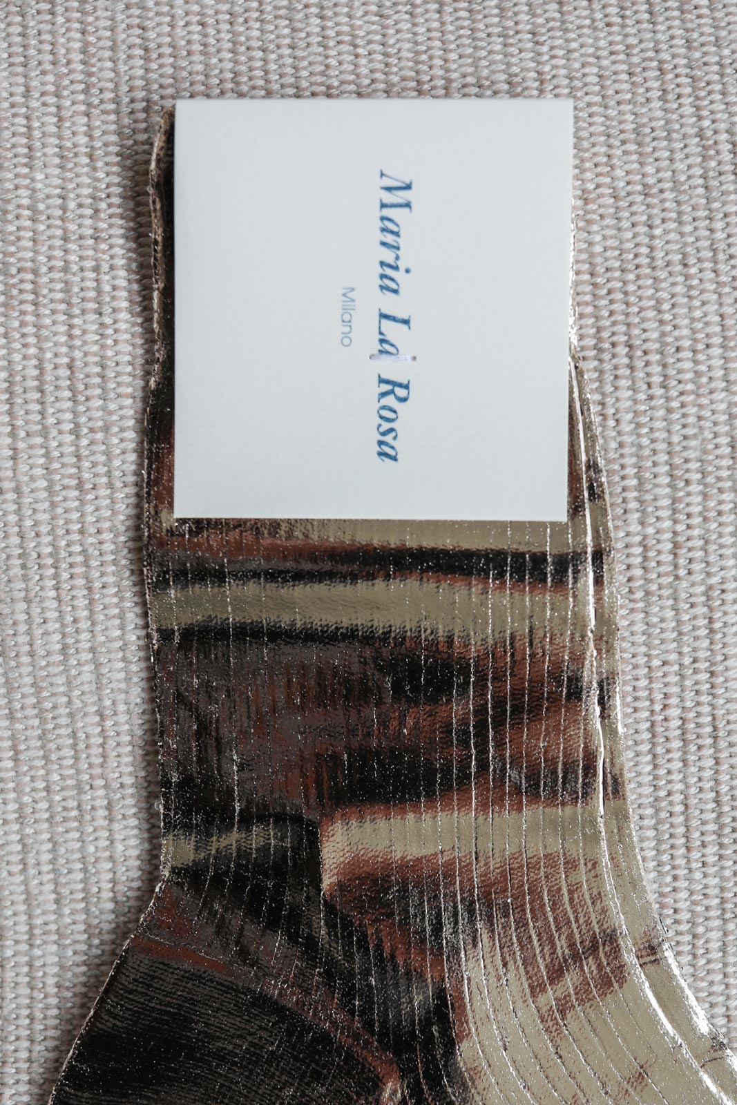 Socks One Ribbed Laminated in Platino