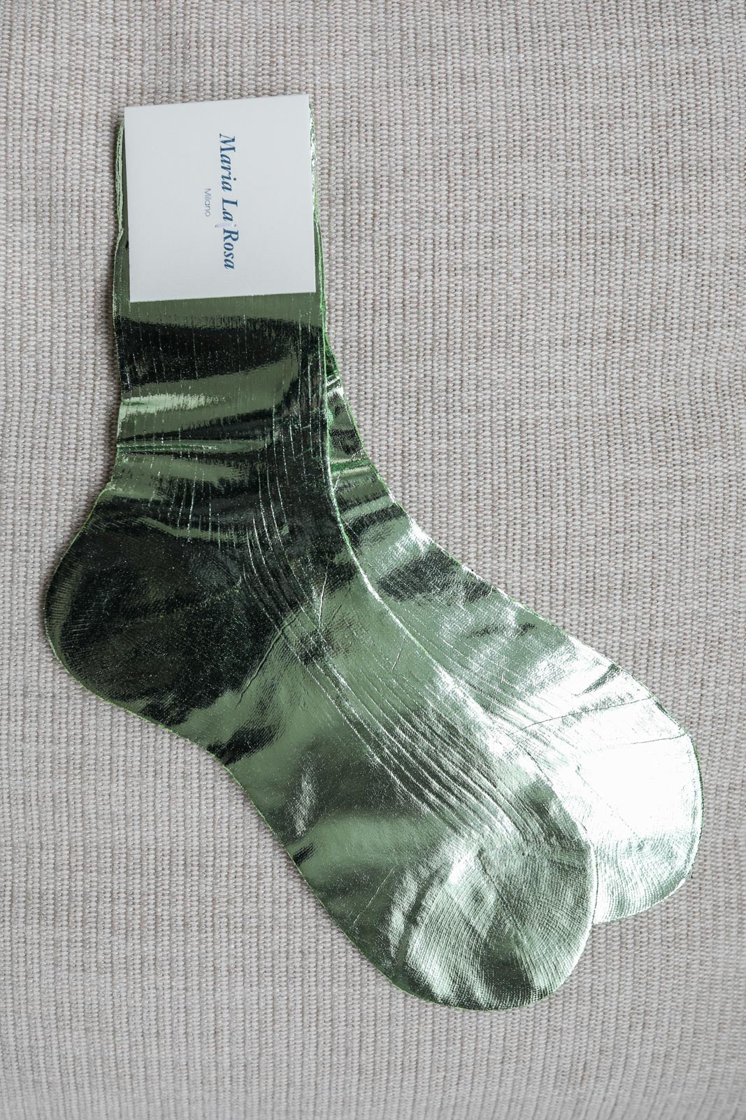 Socks One Ribbed Laminated in Verdino