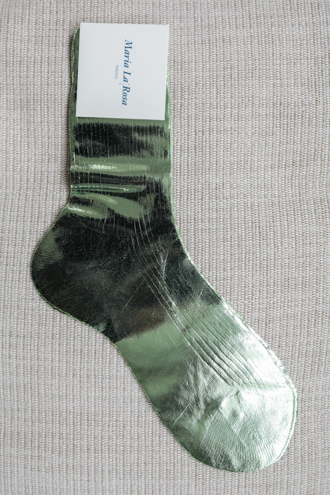 Socks One Ribbed Laminated in Verdino