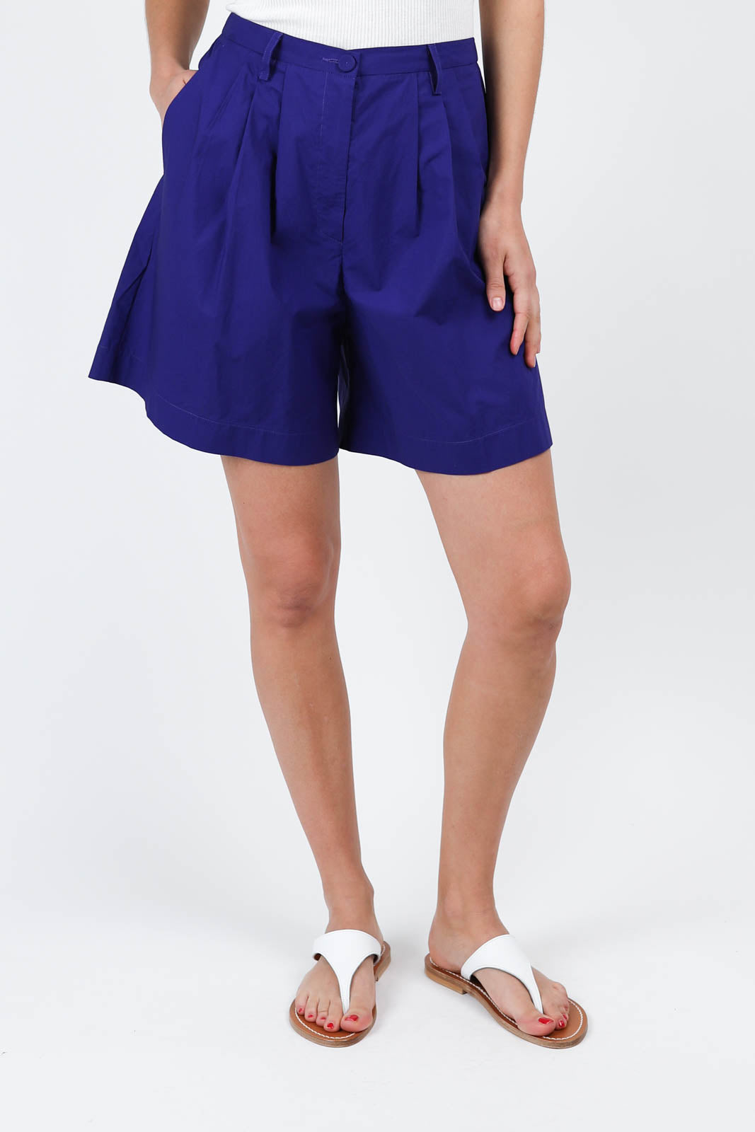 Cotton shorts in sapphire