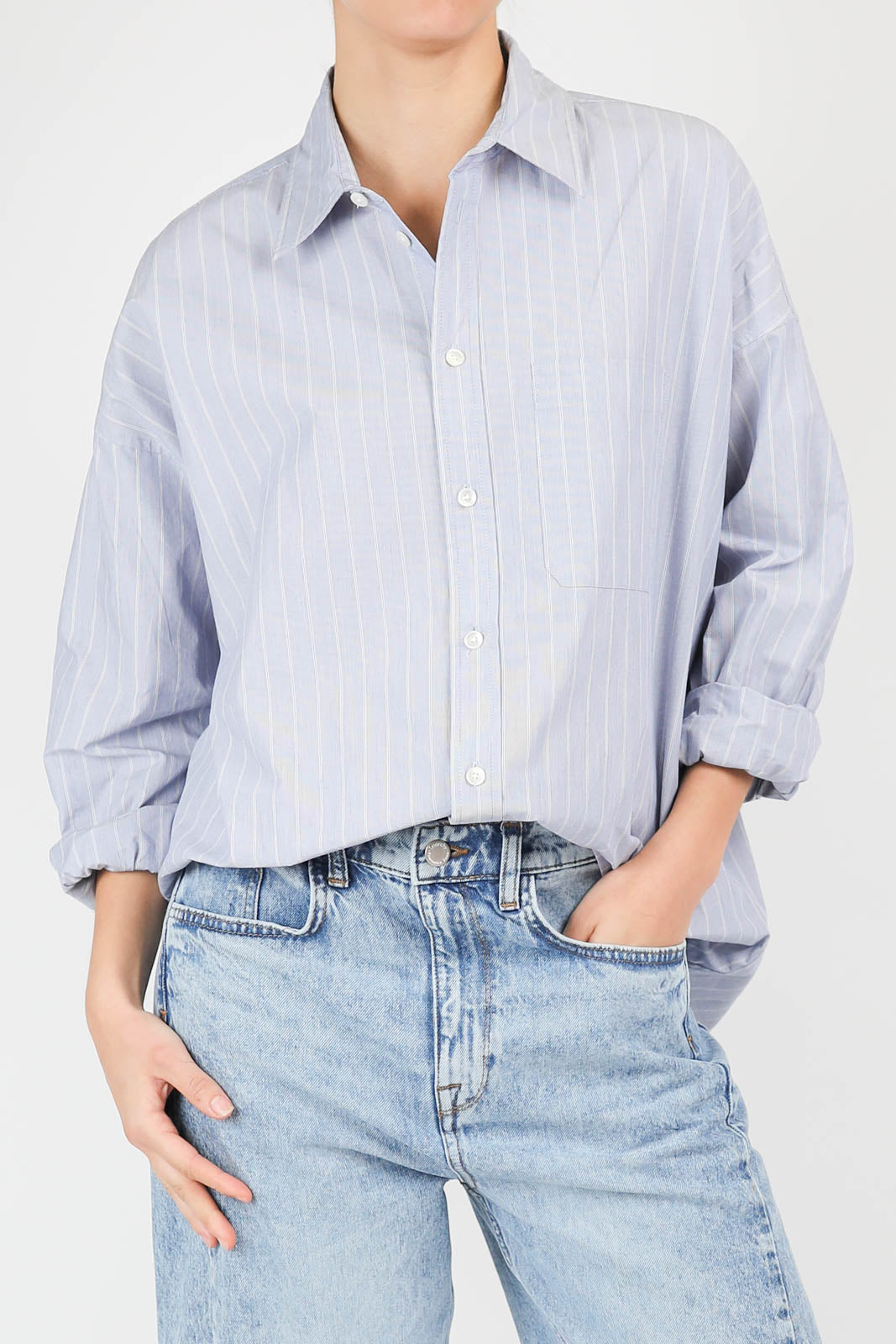 Uniform blouse in Blue/White Stripe