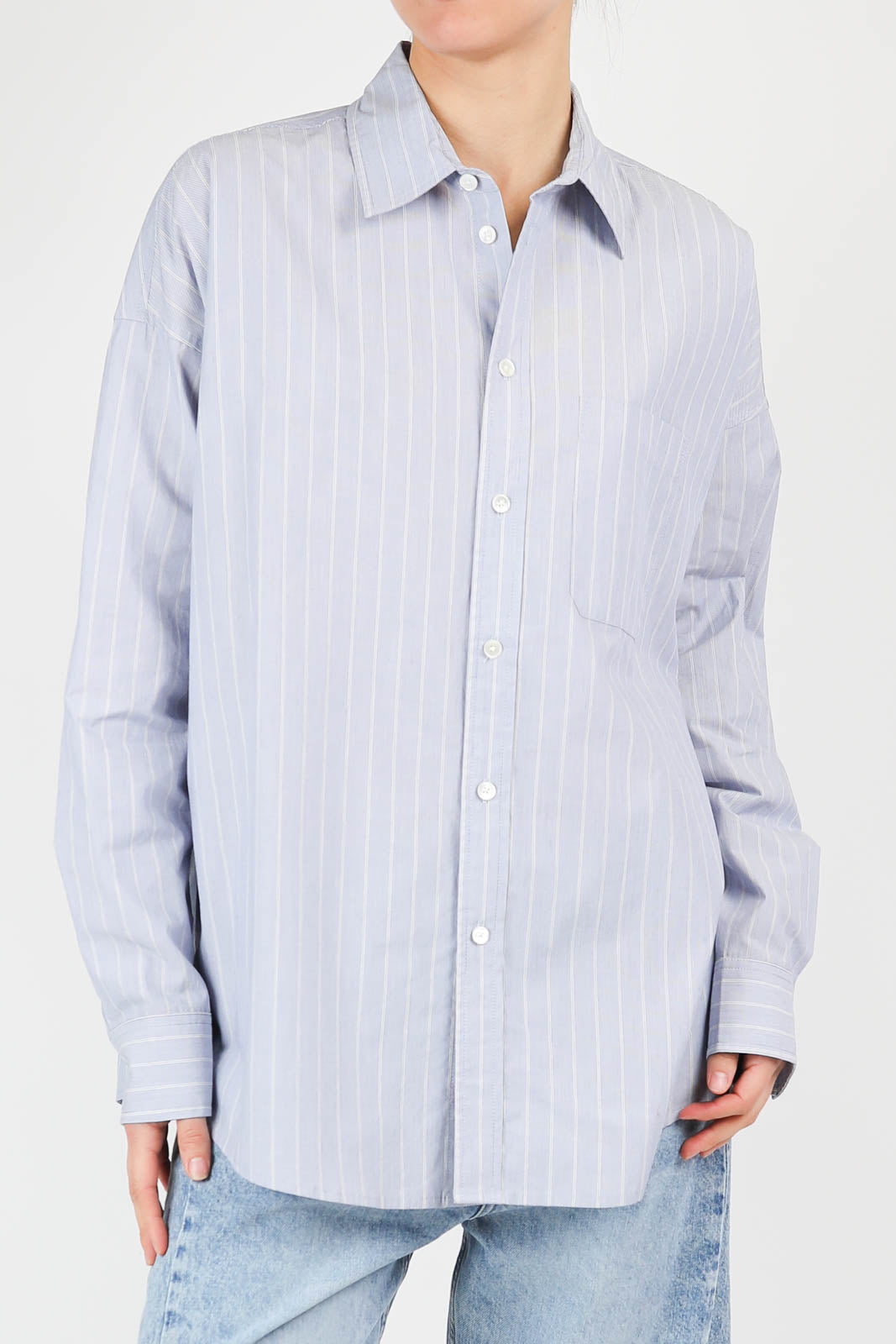 Uniform blouse in Blue/White Stripe