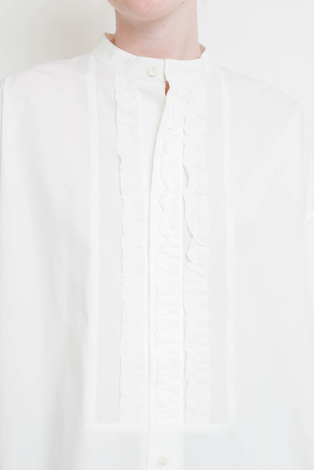 6397, Blouse Minimalist Tuxedo in white