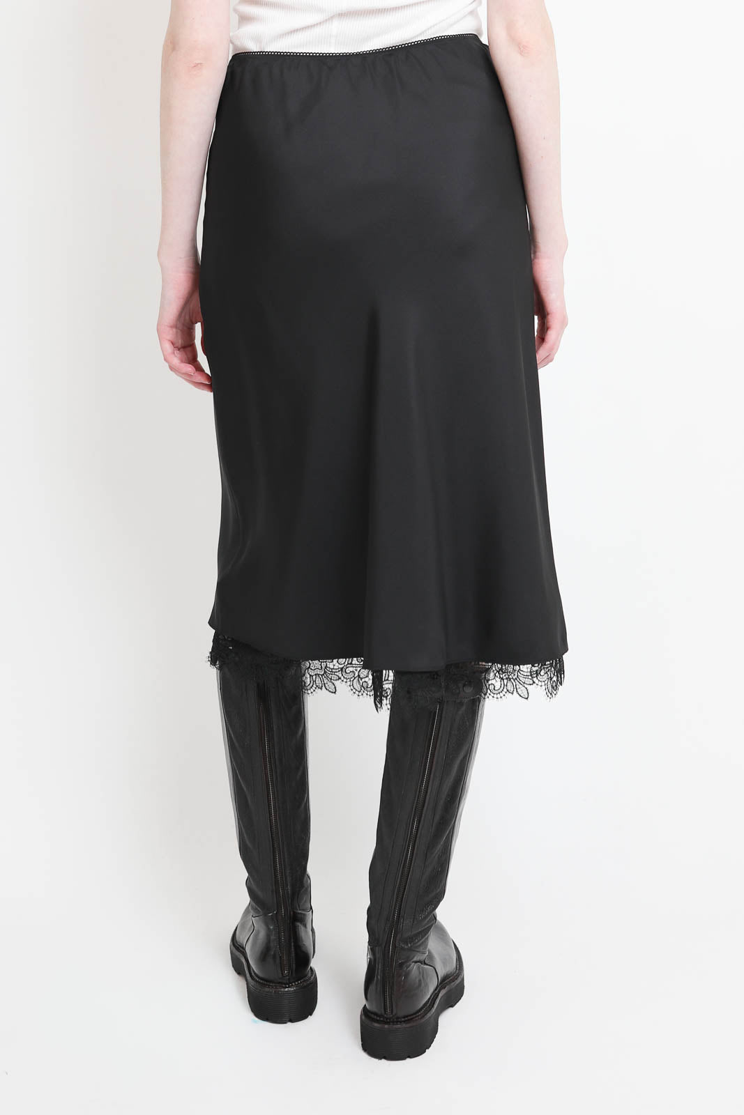 Róhe, Skirt Lace-Trimmed in black