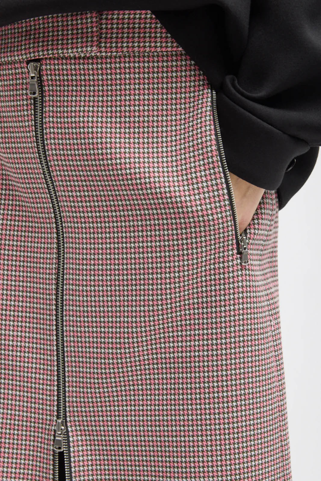 Tibi, Skirt Leon Check in Pink Multi
