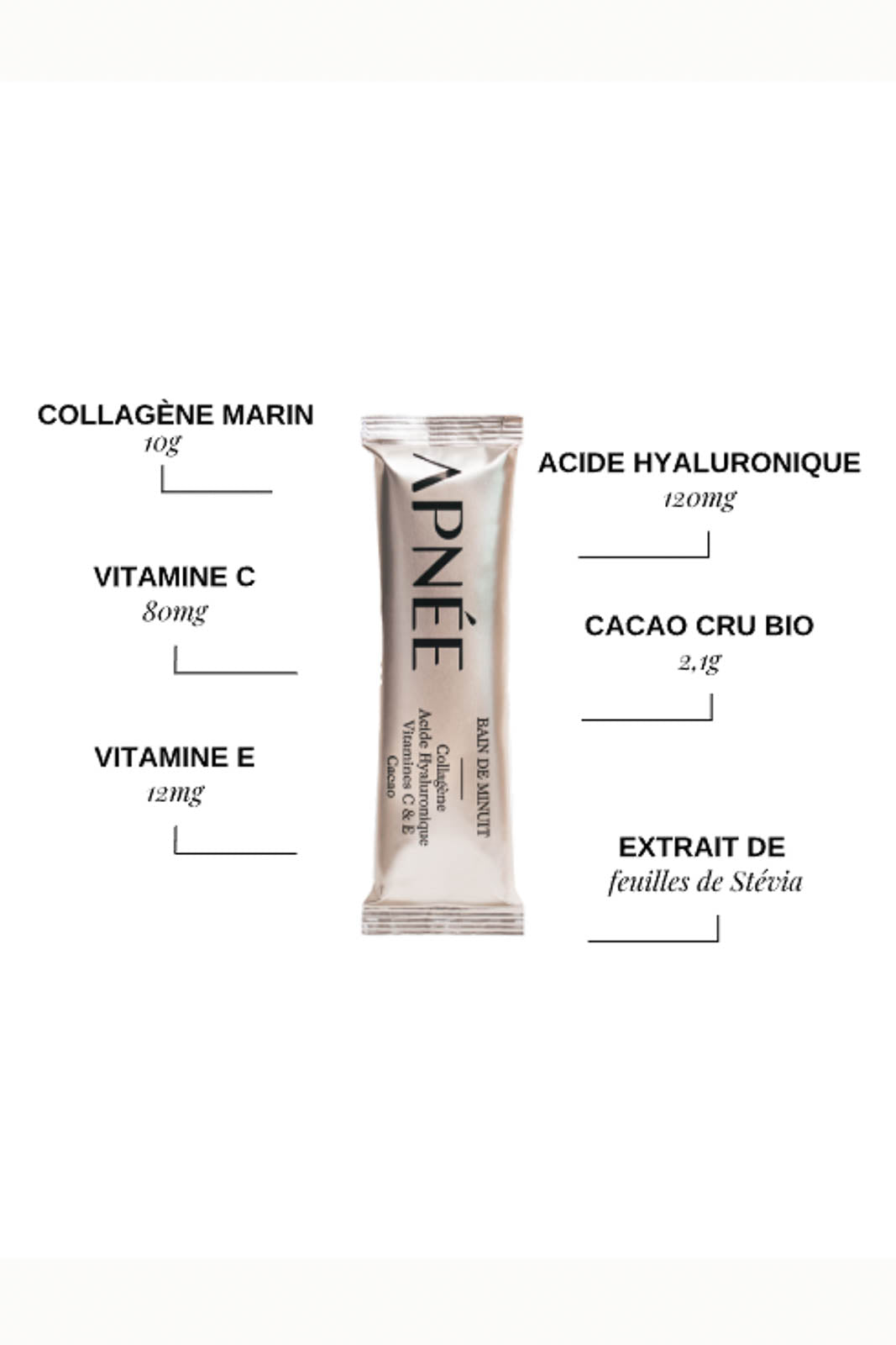 Collagen powder (30 sticks) Bain de Minuit with cocoa flavor