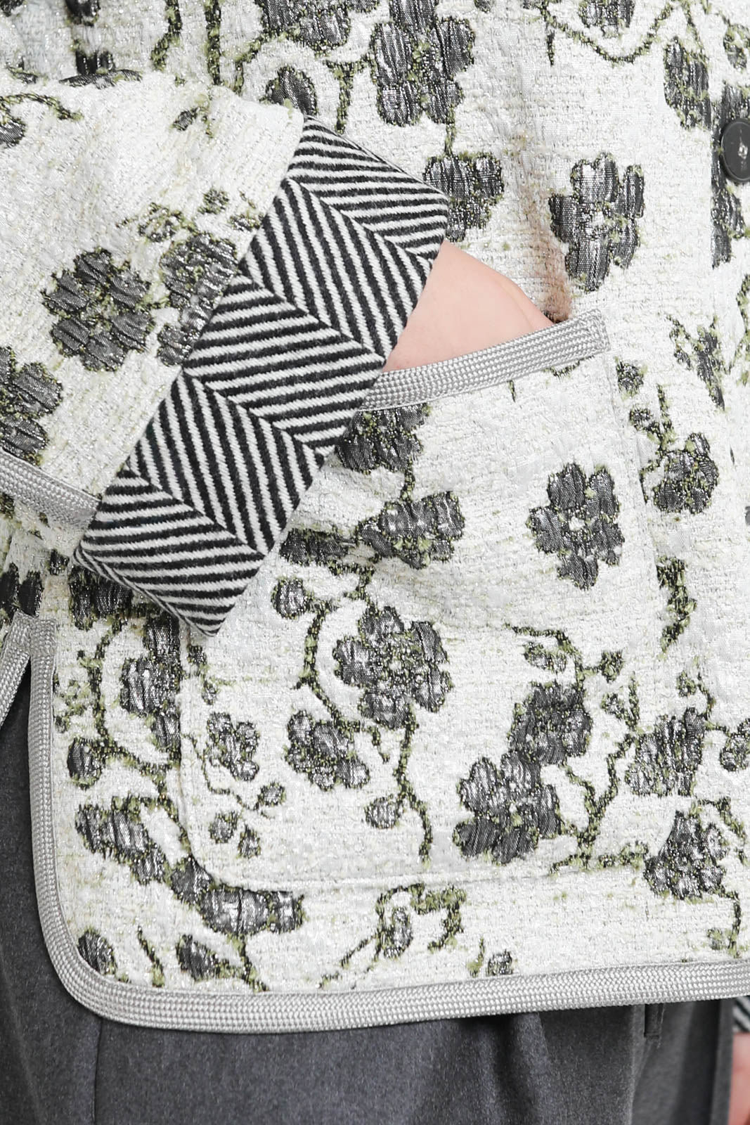 Forte-Forte, La Lune en Fleur jacket in Silvermoon