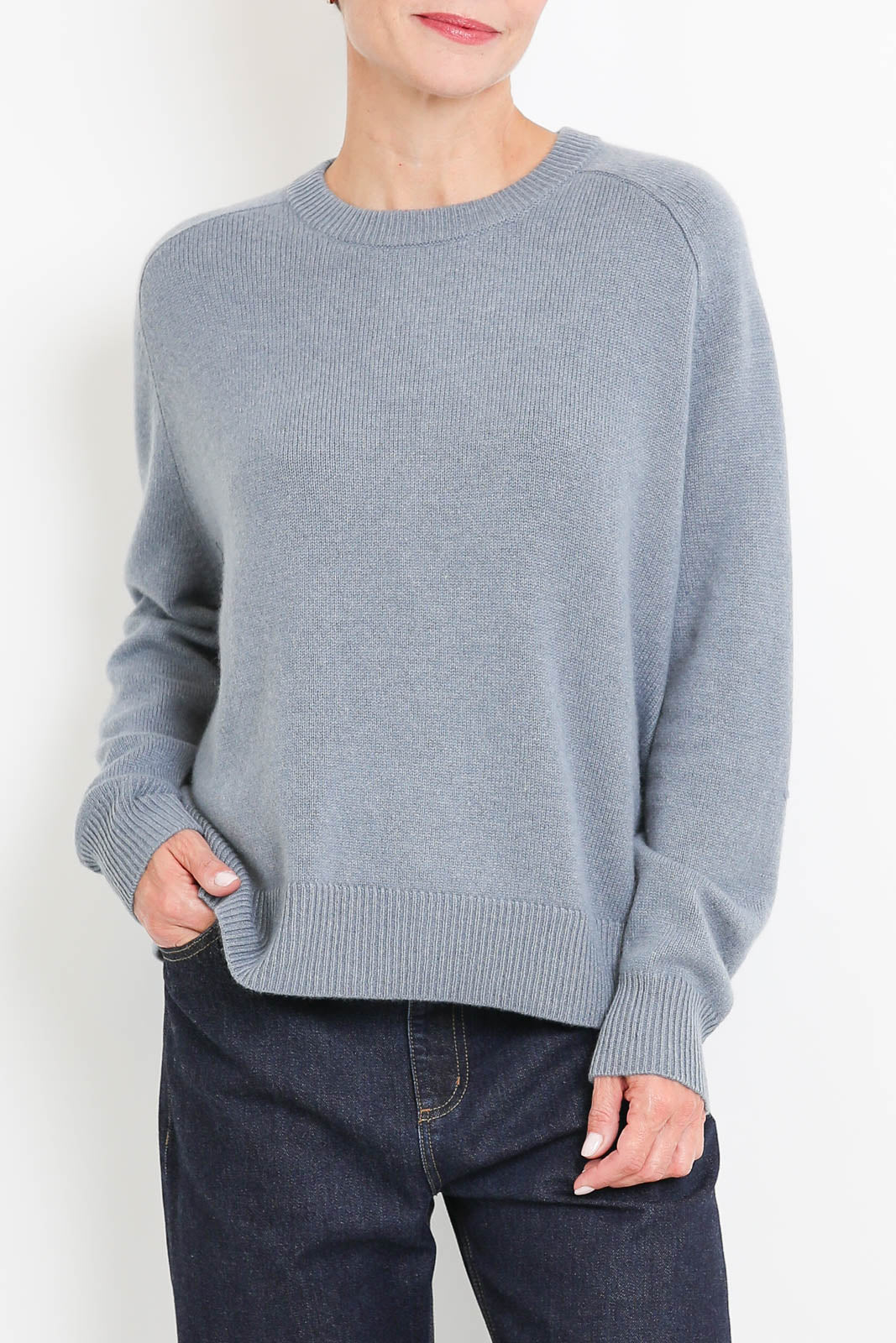 Soft Goat, Sweater Boyfriend Crewneck in Retro Blue