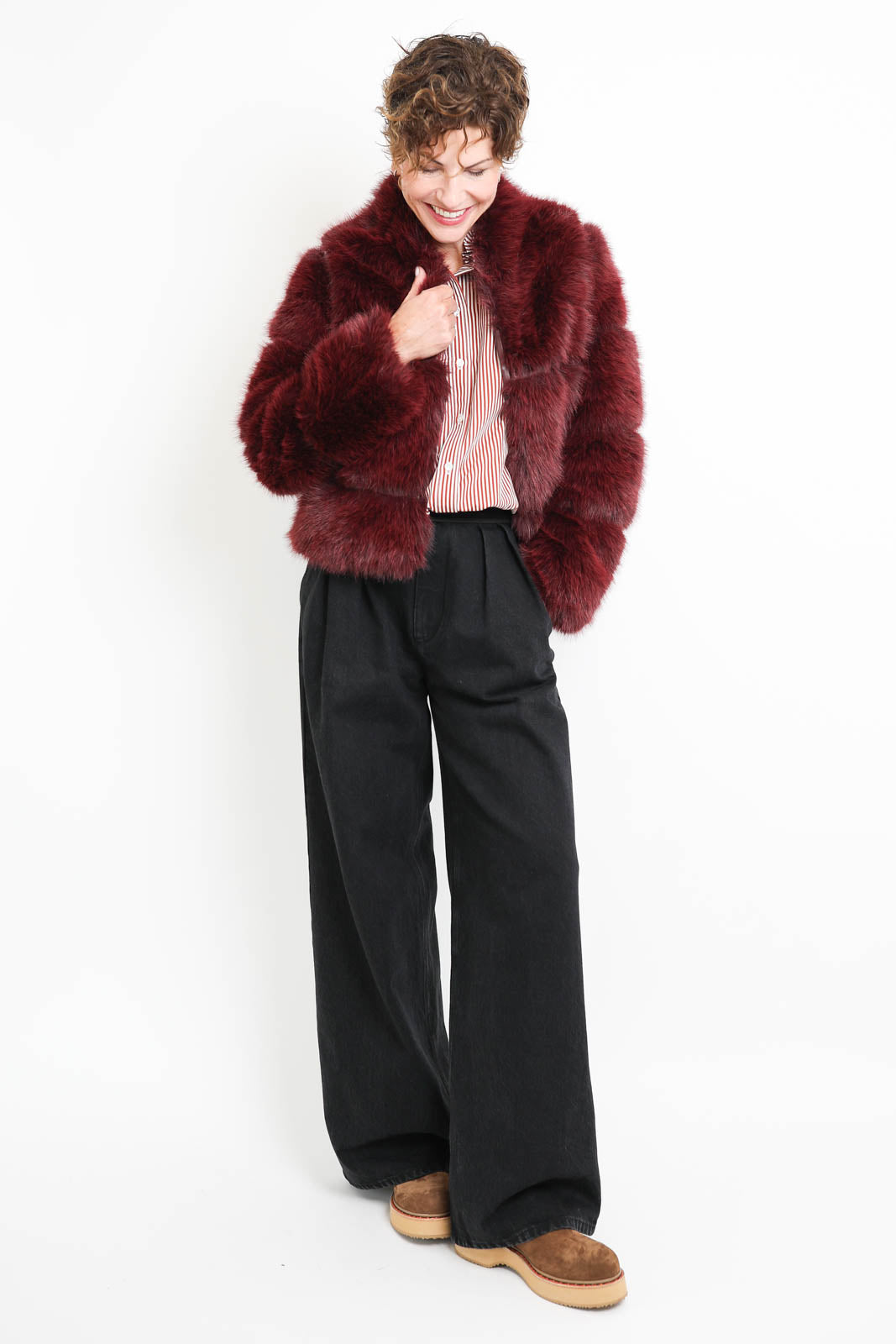 Apparis, Sai Sable coat in Merlot