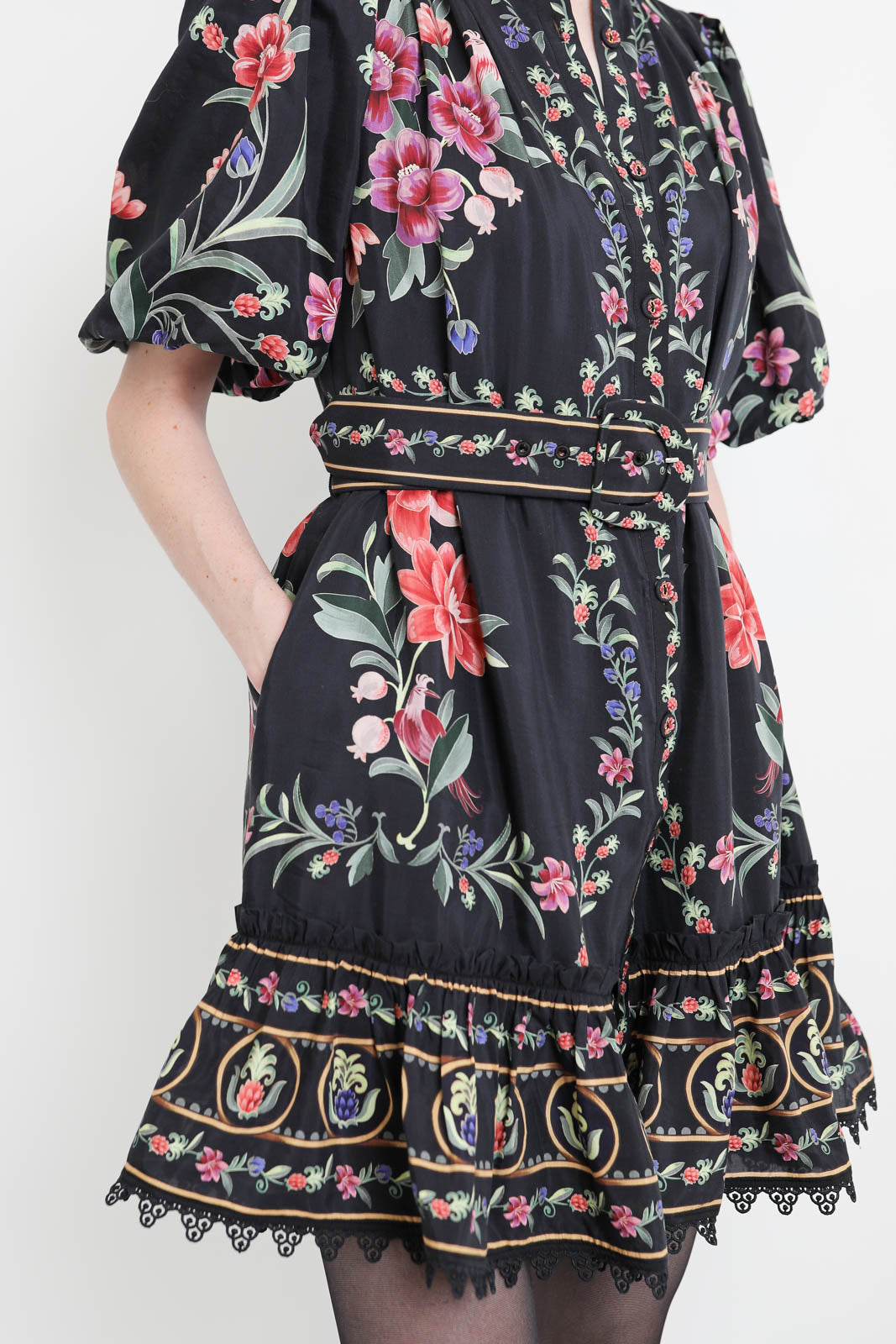 Farm Rio, Belle Garden dress in black