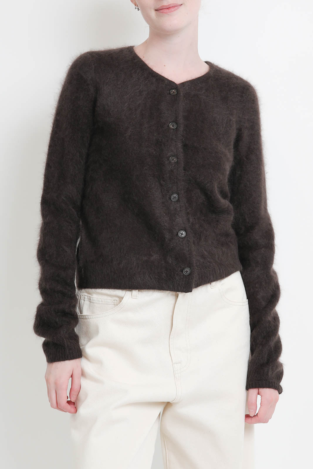 Guest in Residence, Cardigan Grizzly in Burnt Cocoa