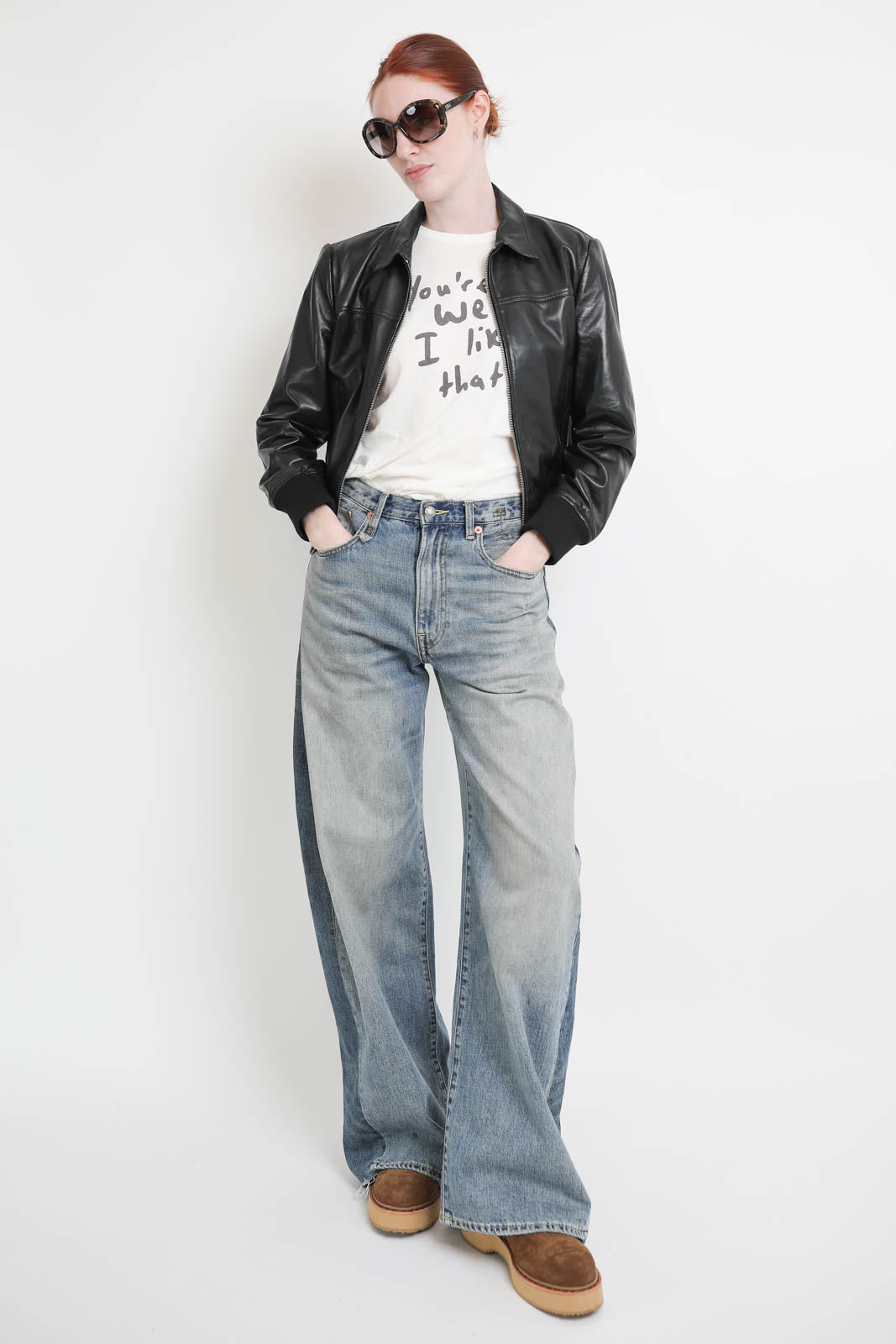 R13, T-Shirt You're Weird in white