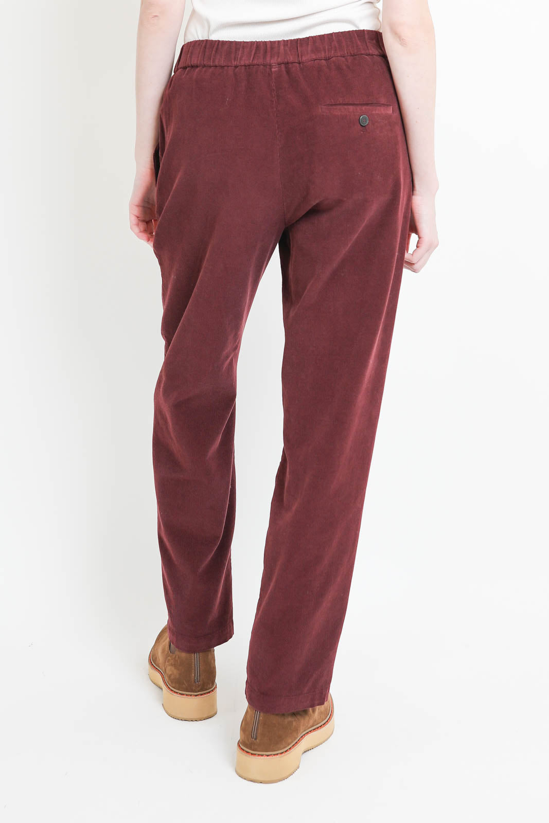 Pomandere, corduroy trousers in bordeaux