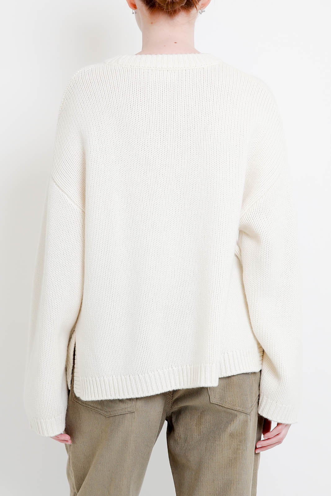 Soft Goat, Sweater Chunky Crewneck in Feather White