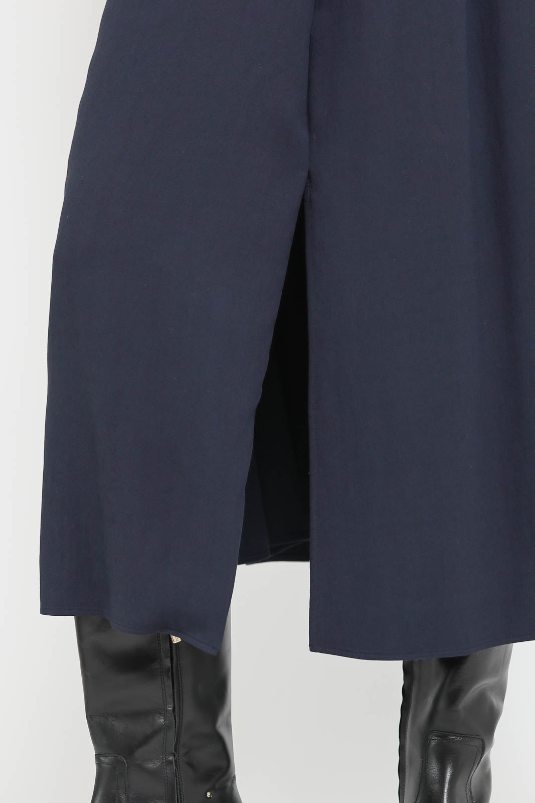 Forte-Forte, Skirt Fluid Slubbed Canvas in Notte