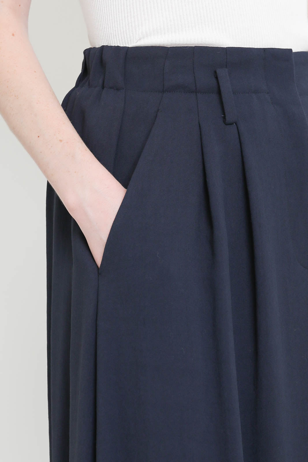 Forte-Forte, Skirt Fluid Slubbed Canvas in Notte