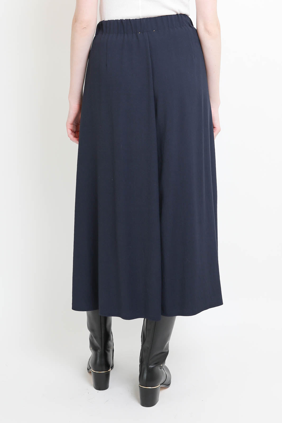 Forte-Forte, Skirt Fluid Slubbed Canvas in Notte
