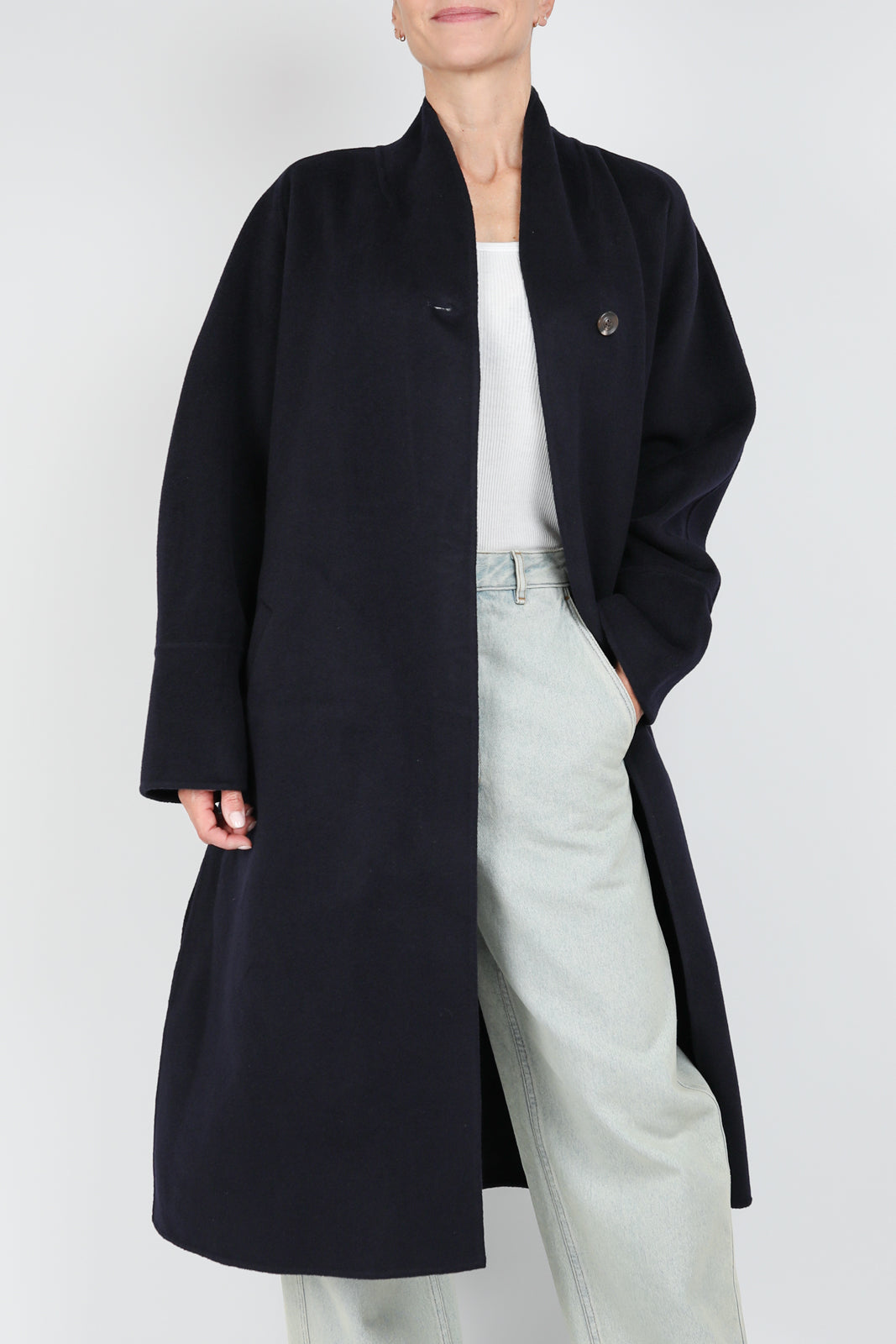 Cesar coat in dark navy