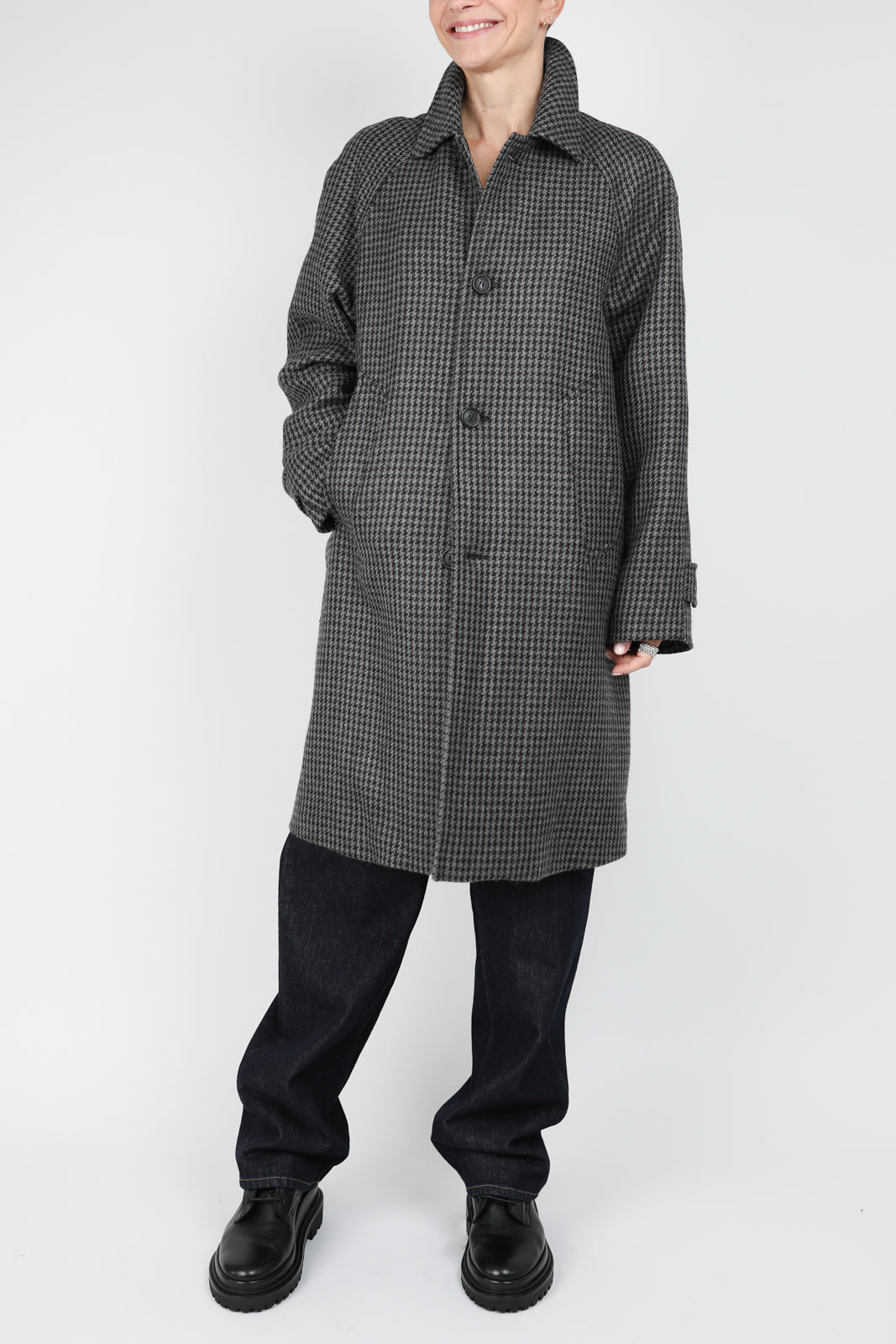 Marcello coat in Nero/Grigio/Bianco