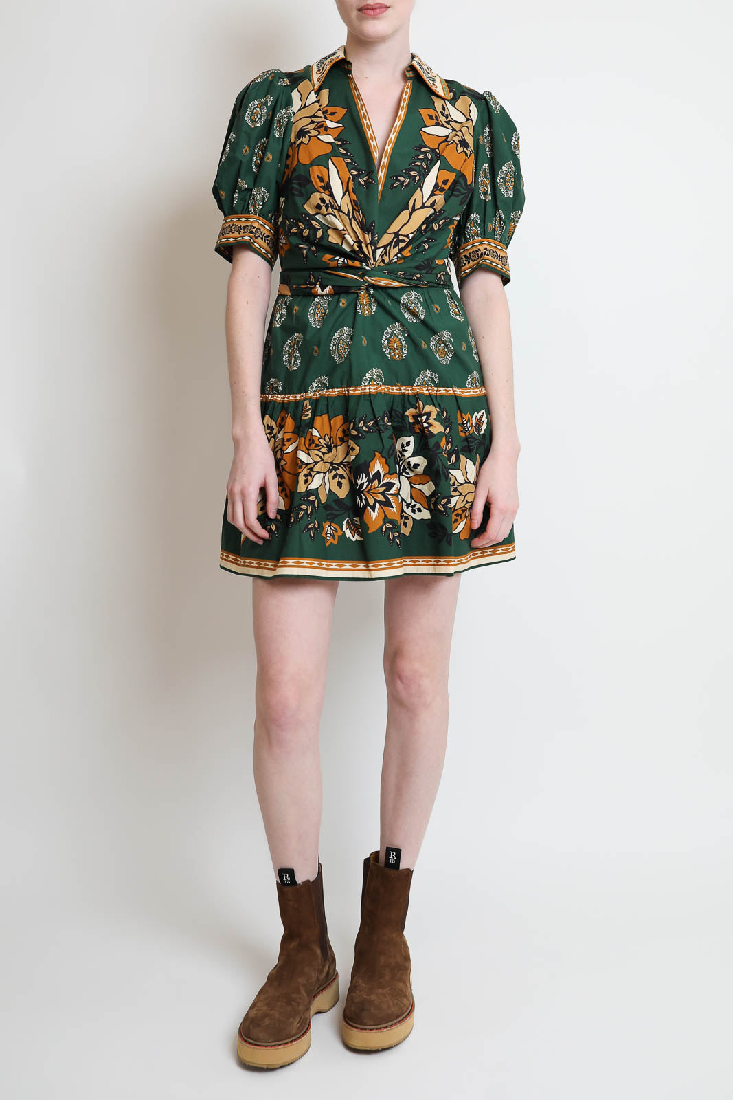 Farm Rio, Ayla Mini Dress in Ayla Green