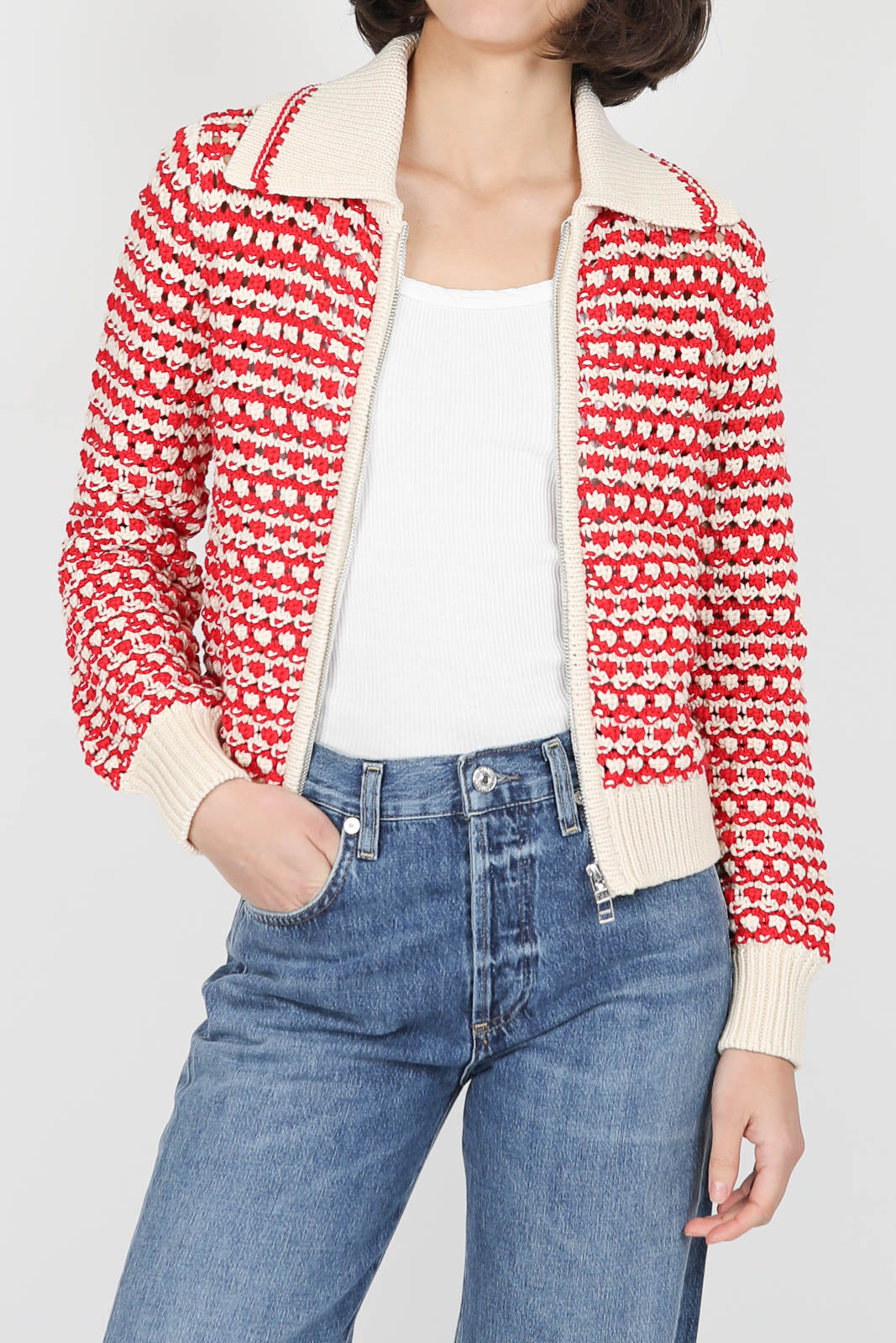 Kirby cardigan/jacket in cherry combo