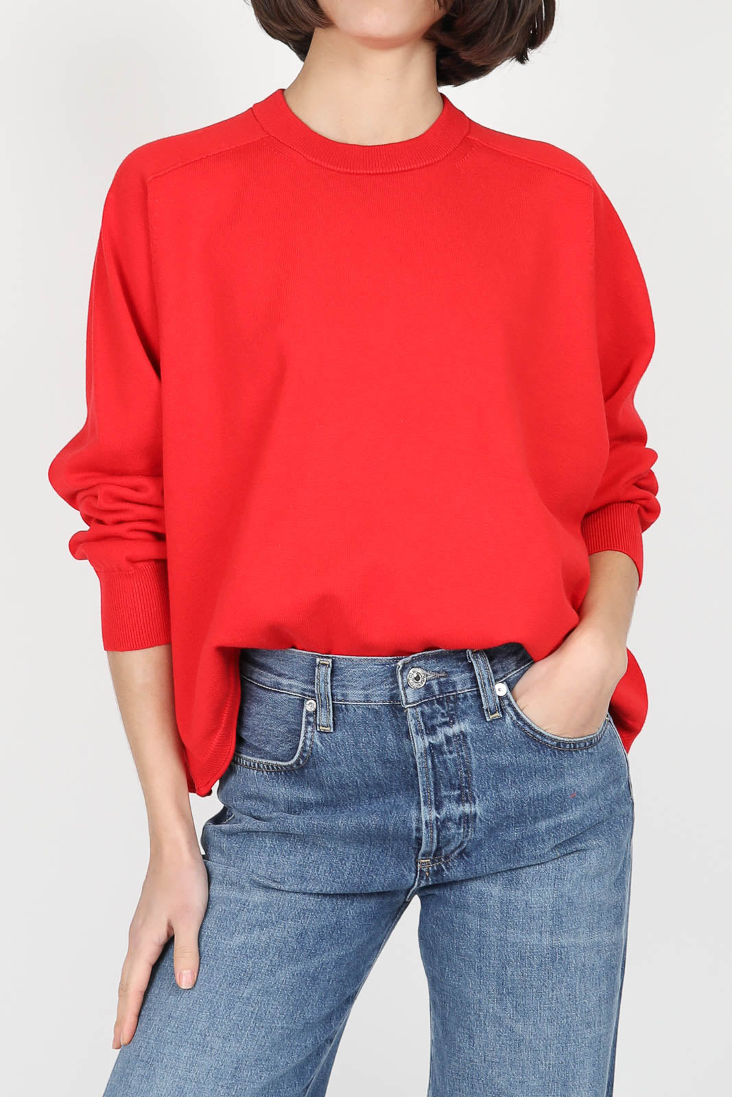 Cotton sweater in red