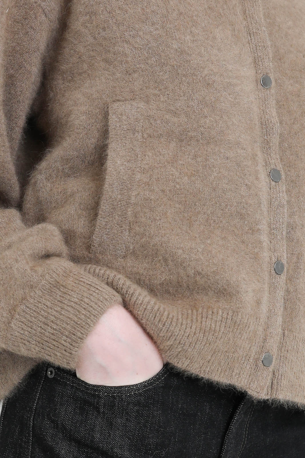 Cardigan with press studs in camel