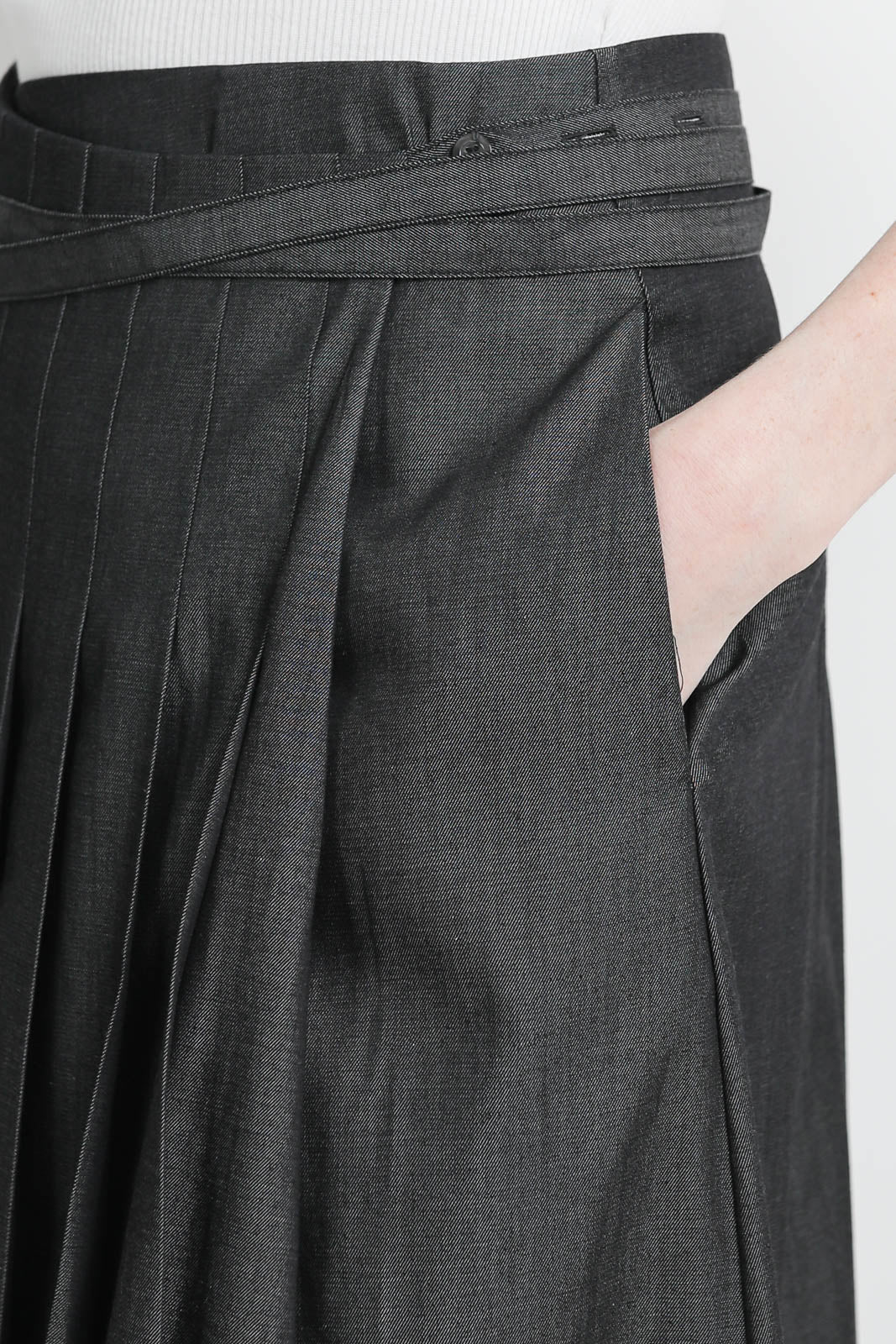 6397, Skirt Wrap Pleat in Raw Denim
