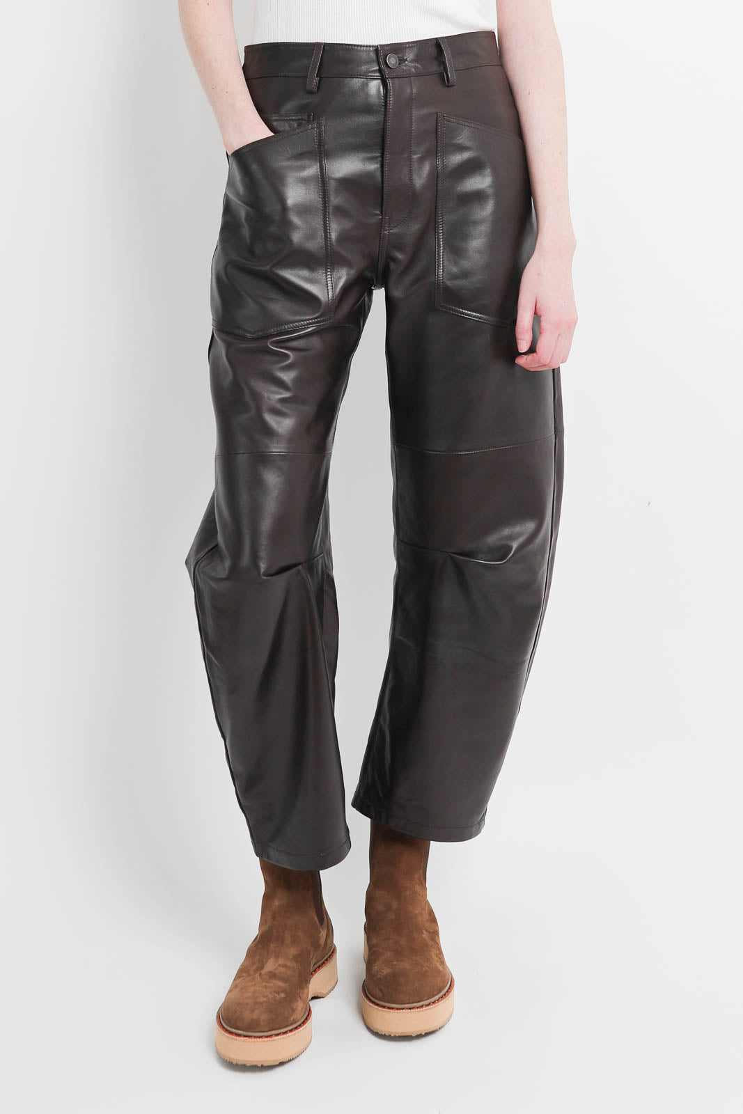Nili Lotan, Shon Leather trousers in brown