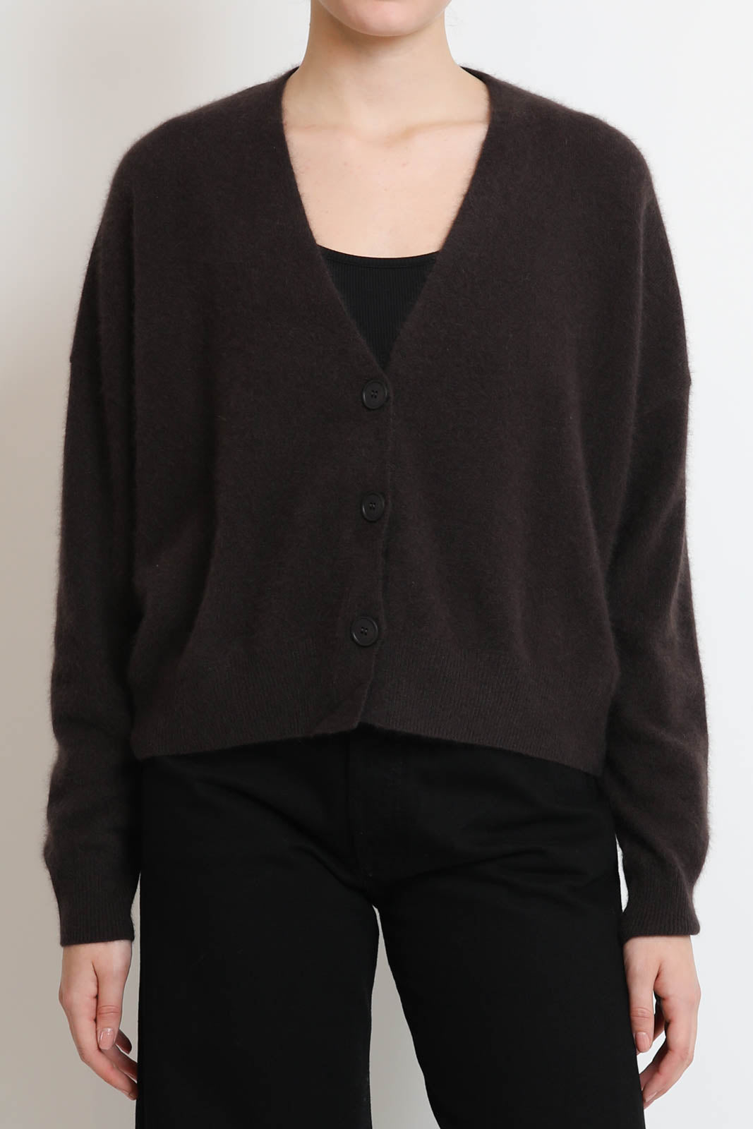 C. T. Plage, V-neck cardigan in brown