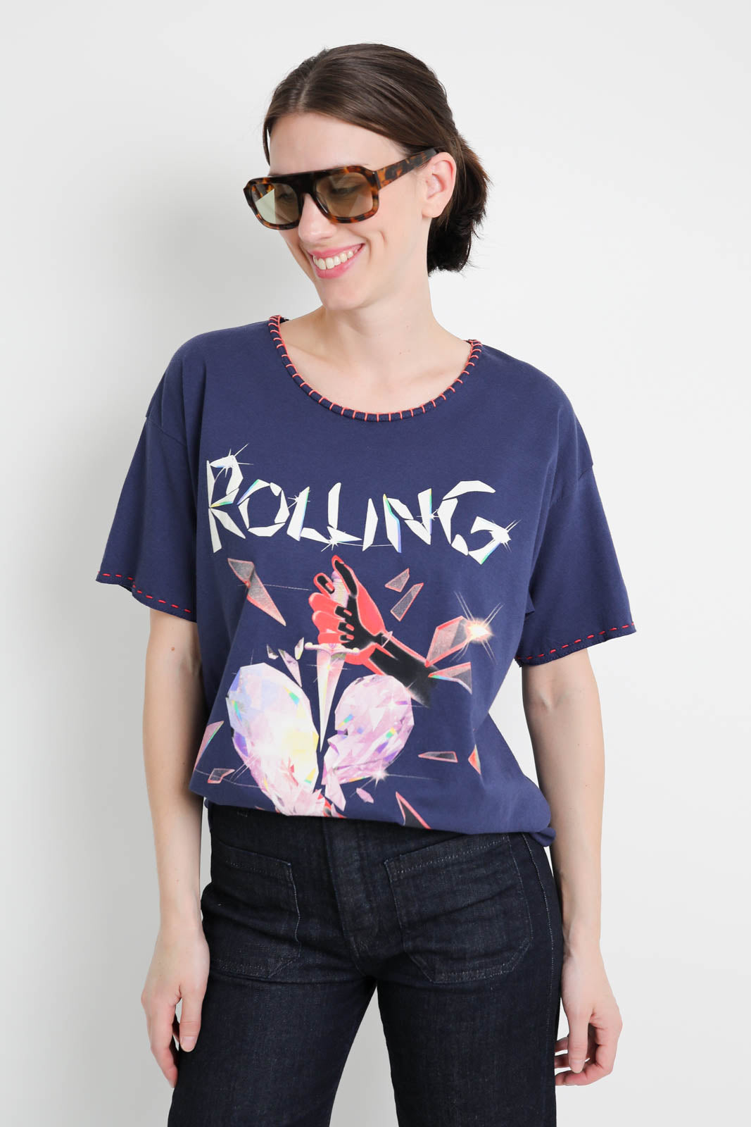 Fish Club, T-shirt Rolling Stones in Navy