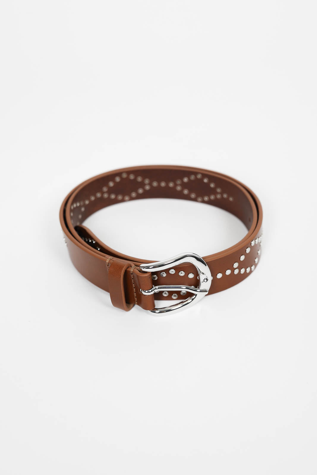 Liliana belt in cognac/silver