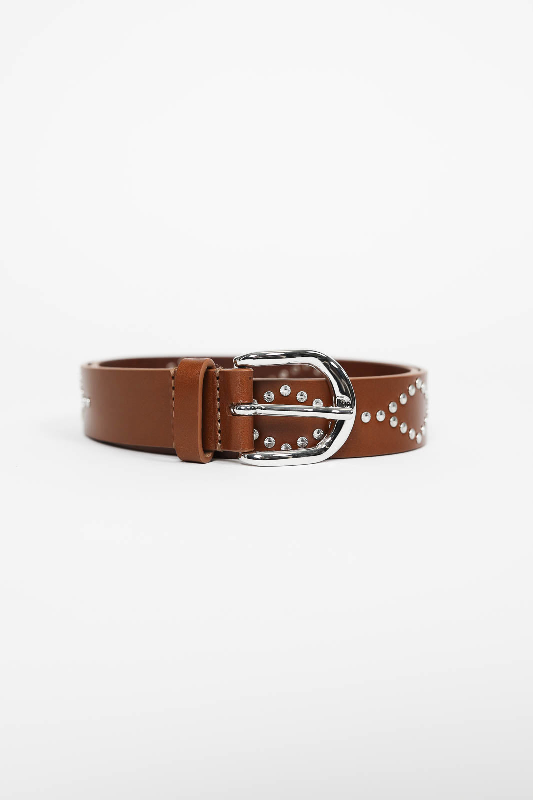 Liliana belt in cognac/silver