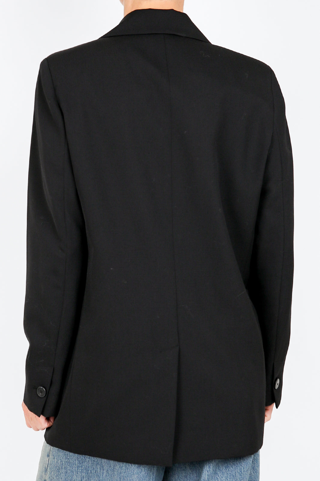 Wool blend blazer in black