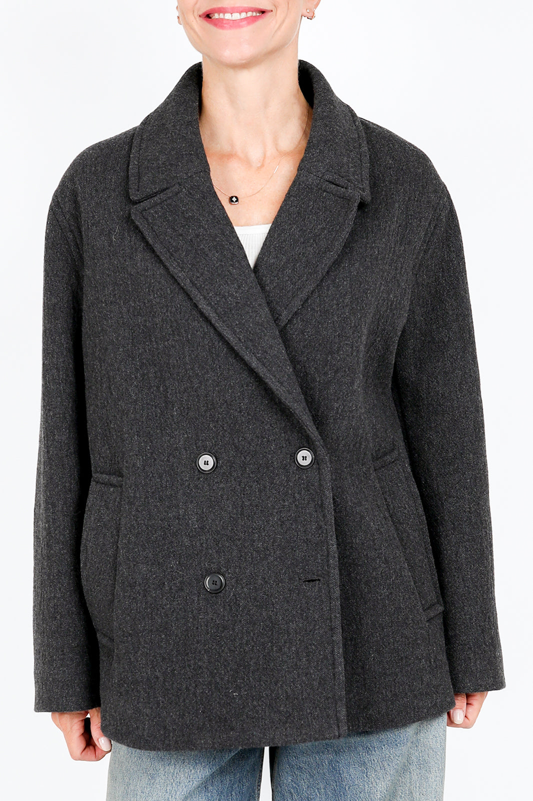 Wool jacket in anthracite