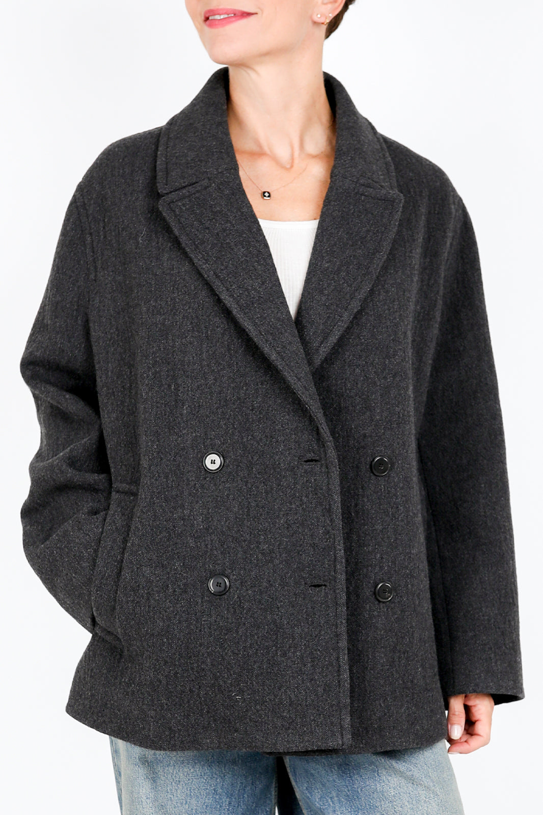 Wool jacket in anthracite