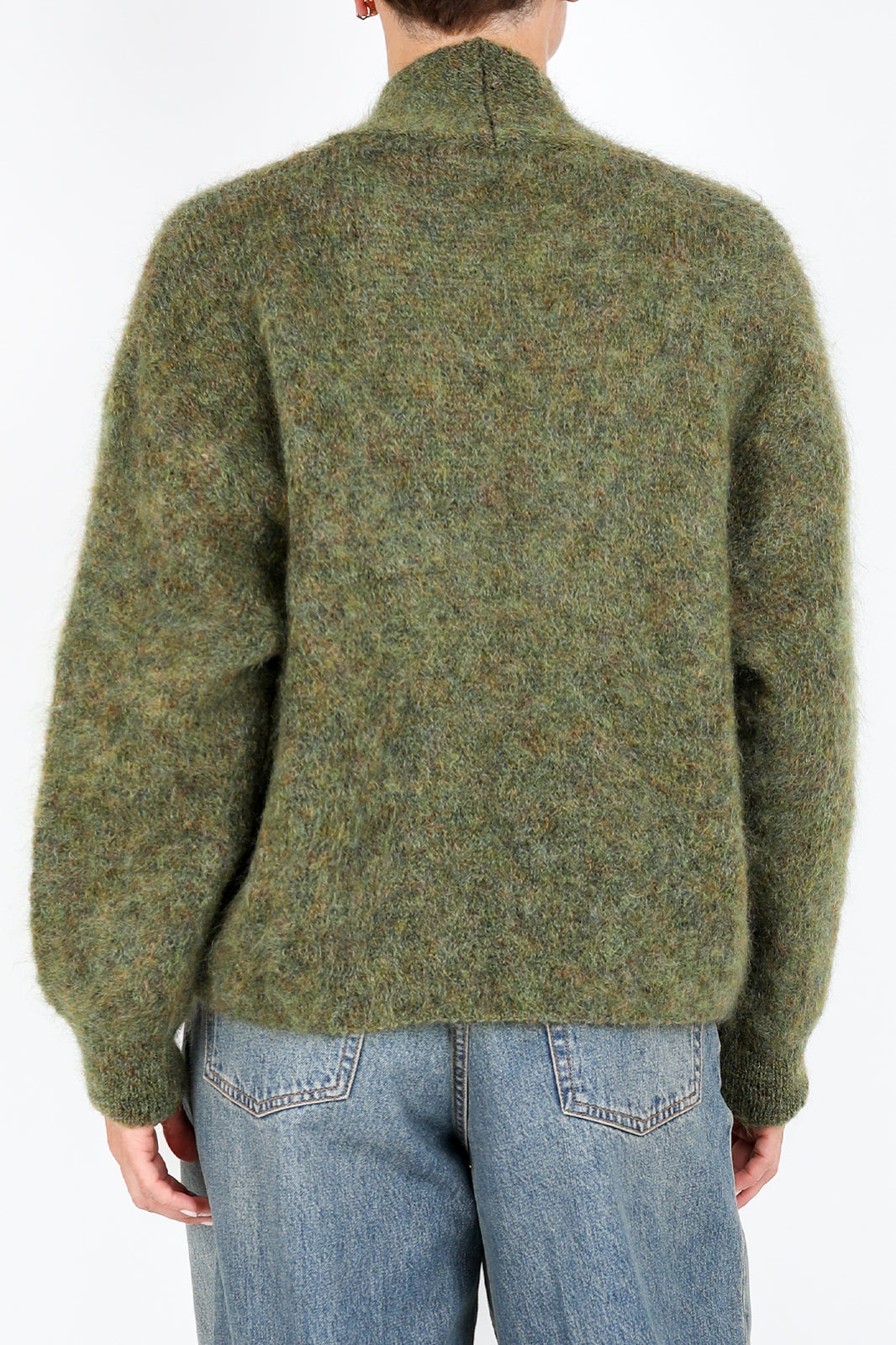 Mohair cardigan in khaki