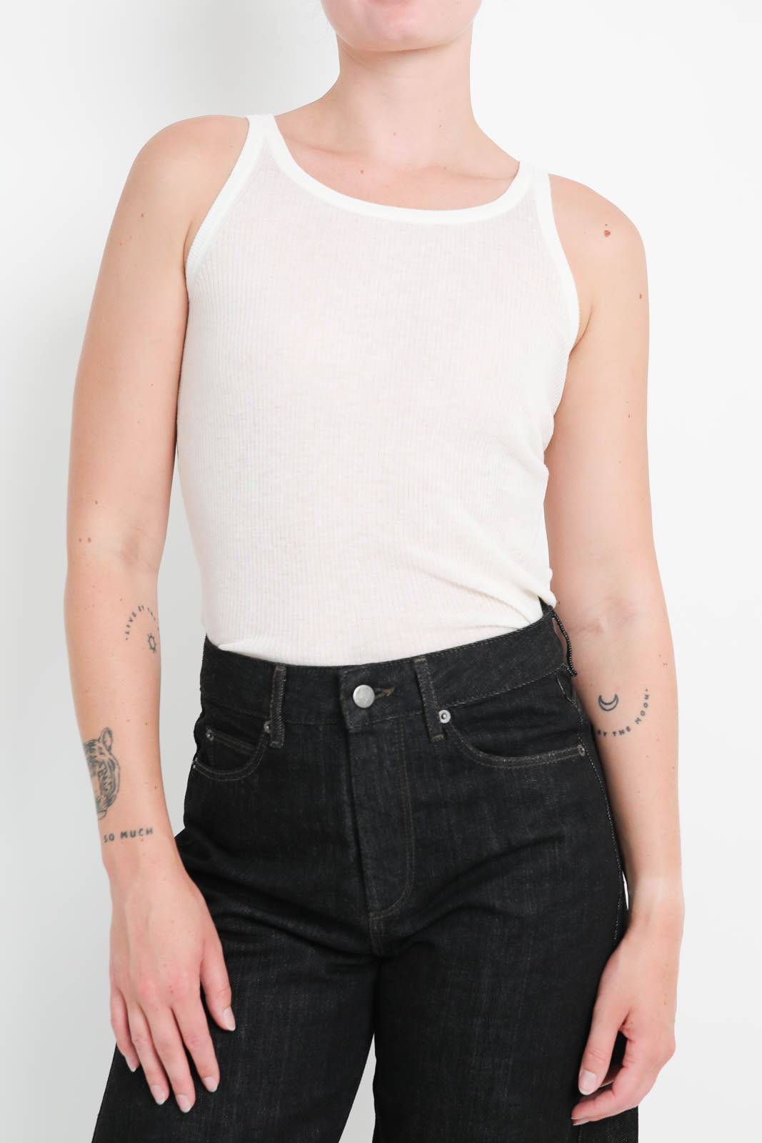 Wool tank top in white