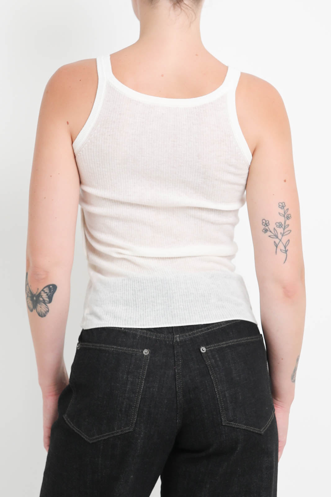 Wool tank top in white