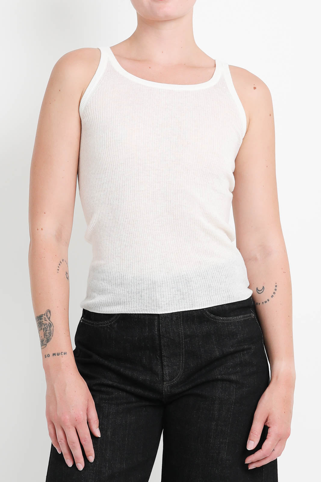 Wool tank top in white