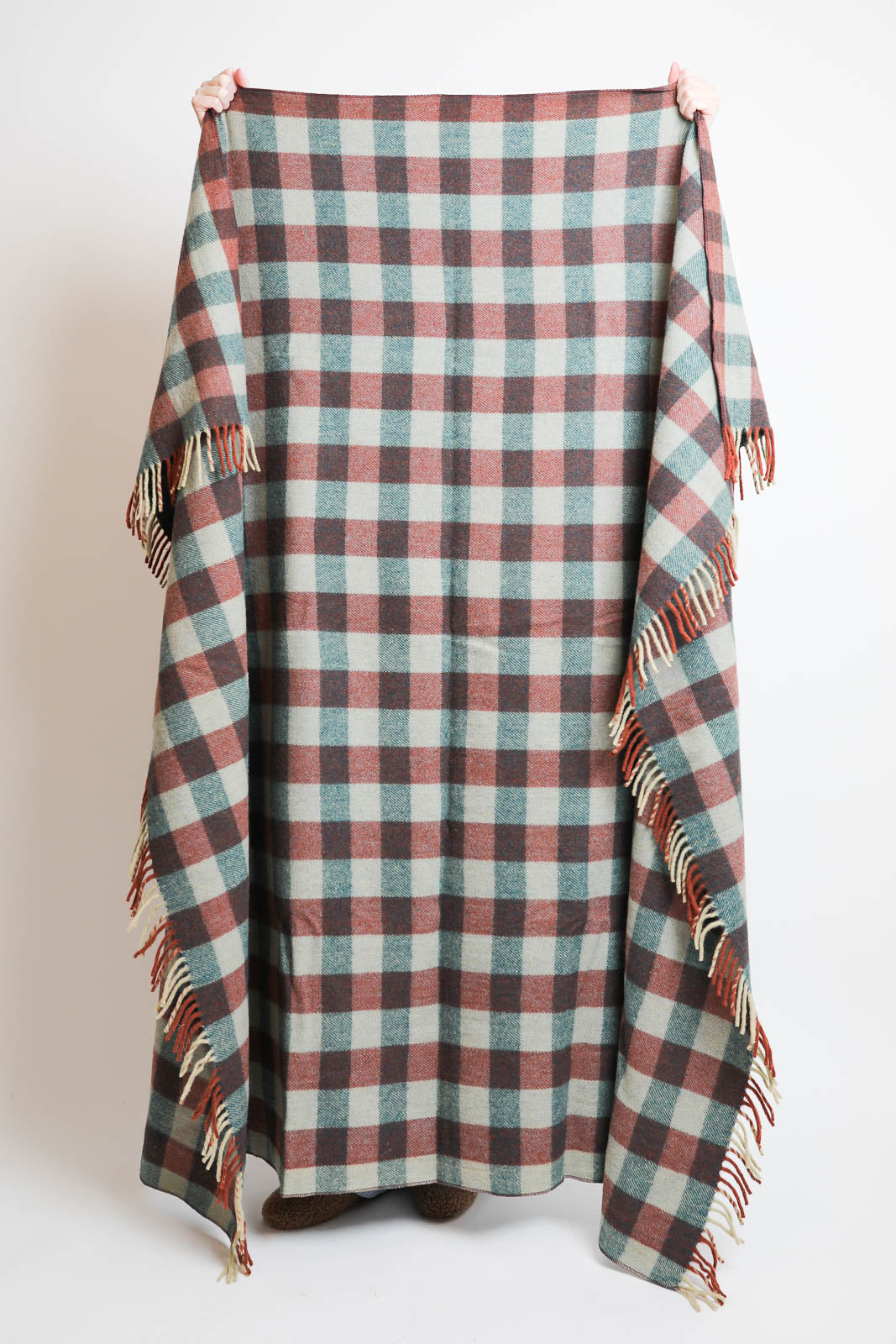 TBCo, Blanket Recycled Wool in Teal Gingham