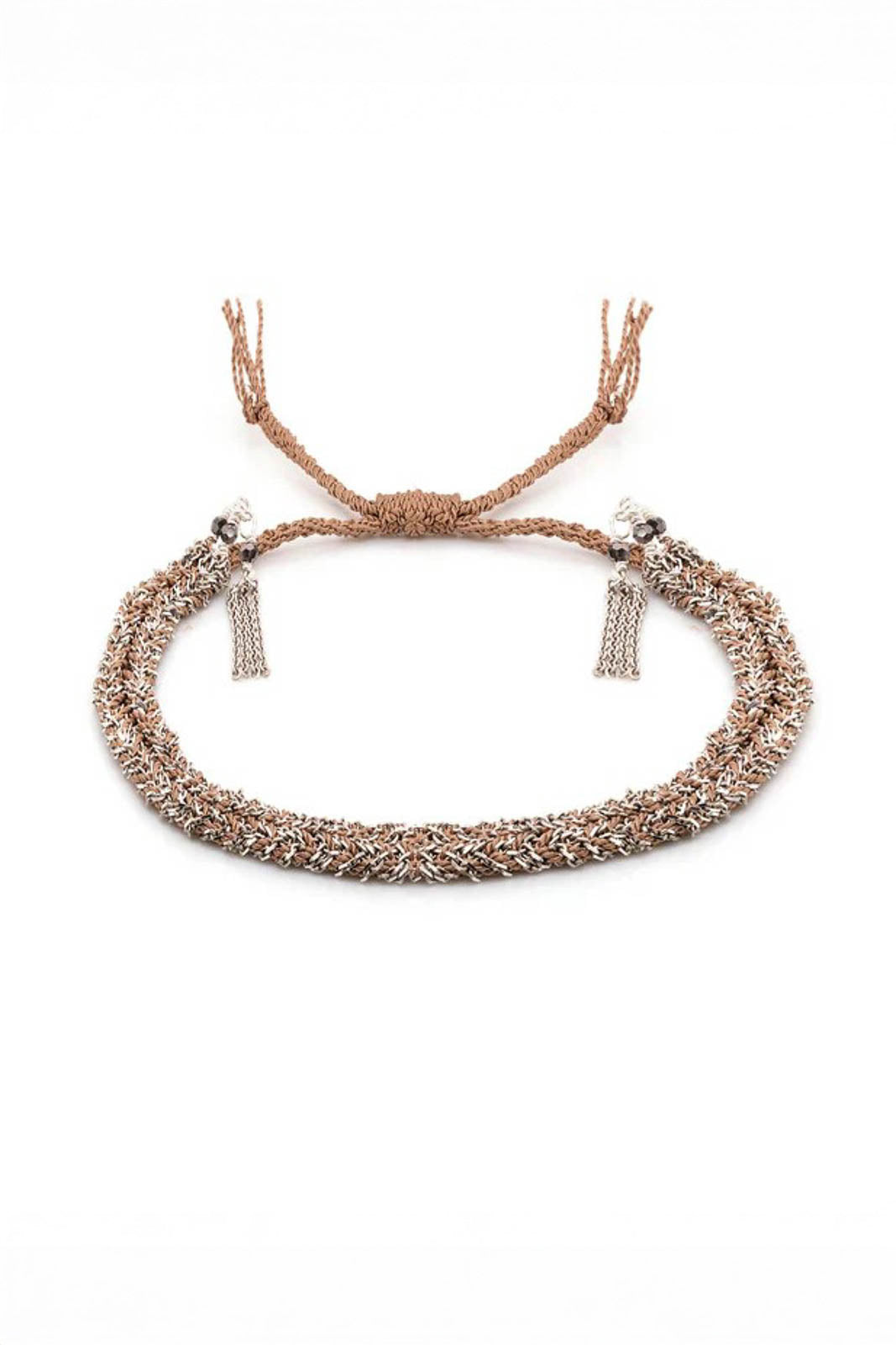 Bracelet N°183 in silver/beige