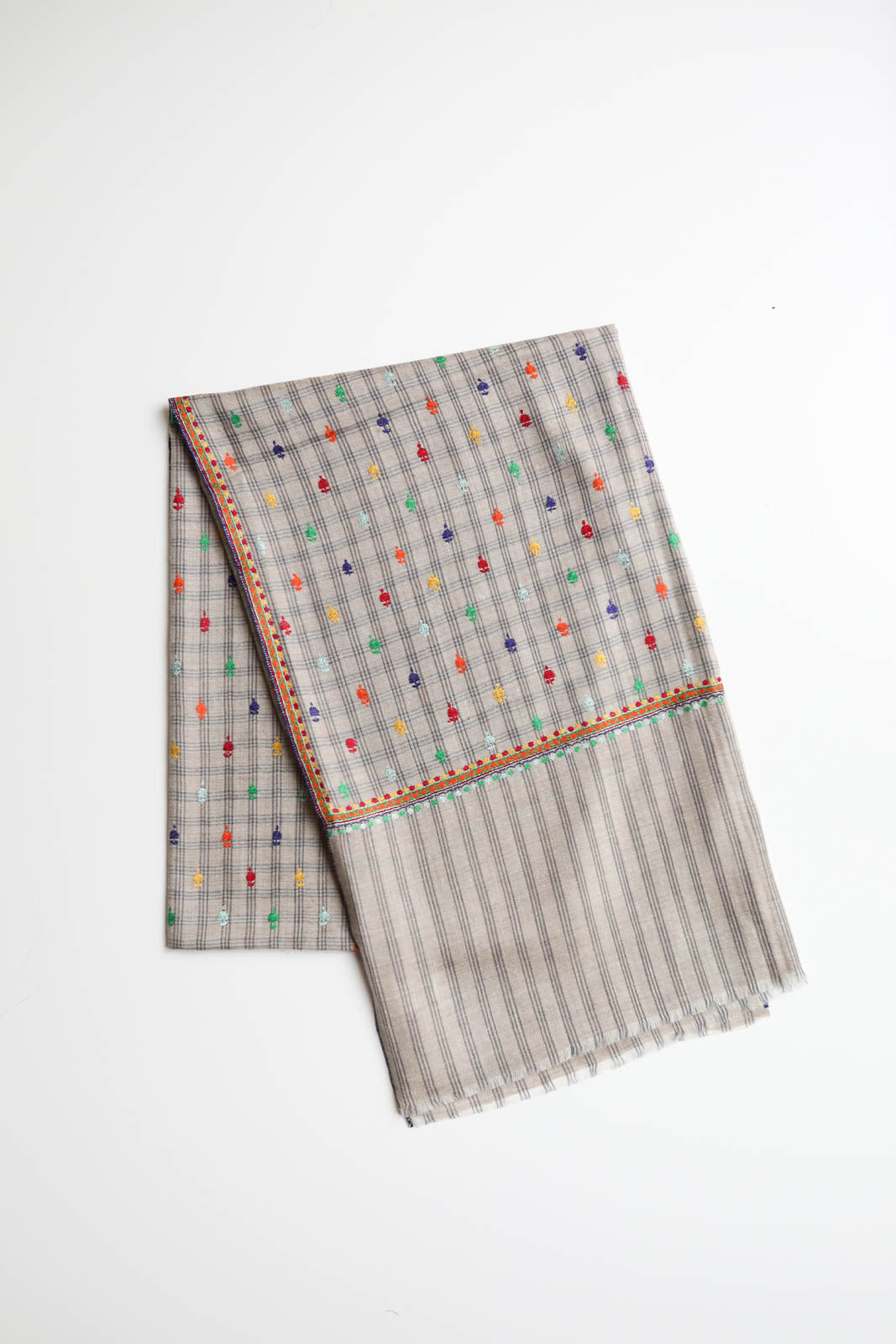 Scarf Pashmina 1 in Grey Dots