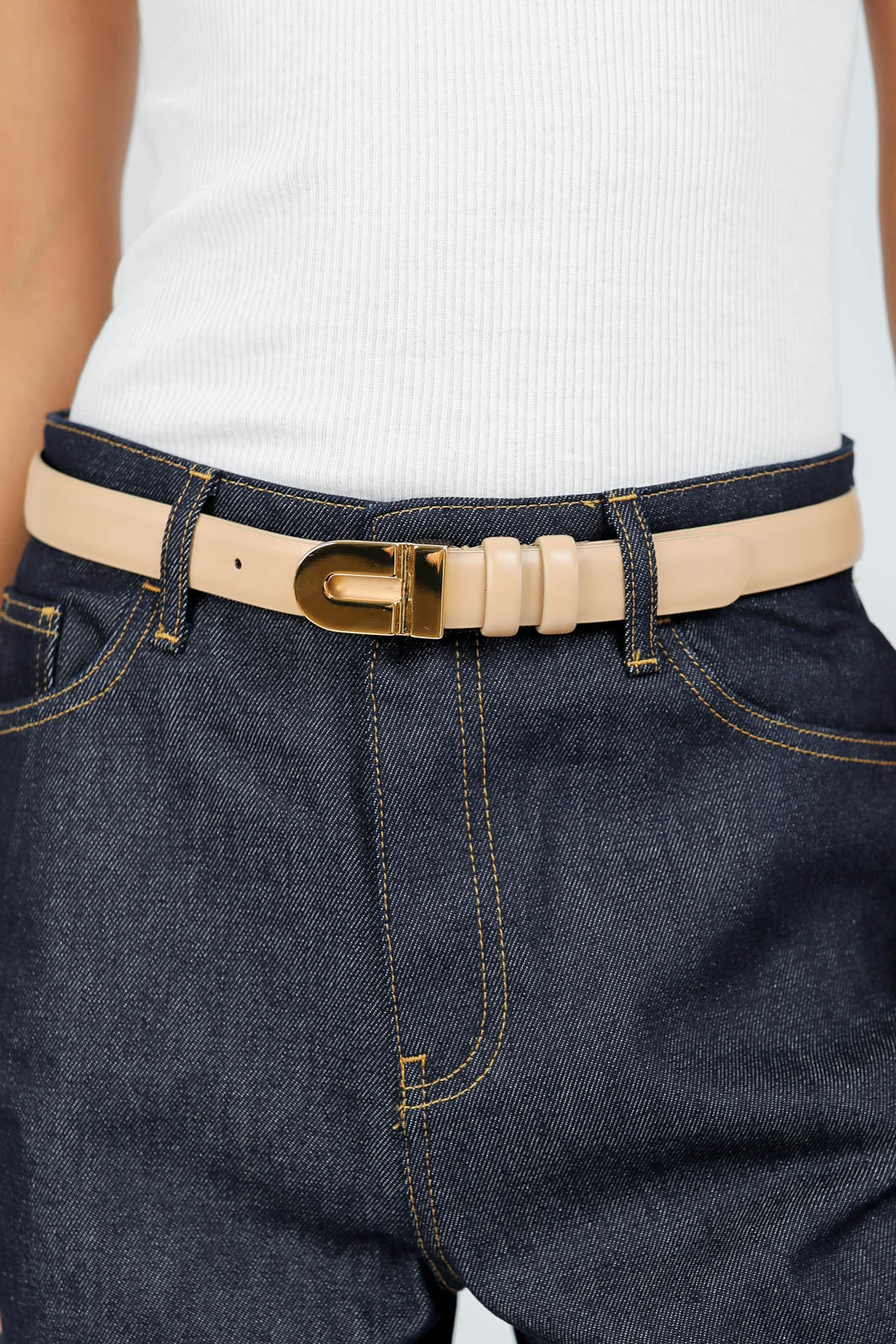 Logo Signature belt in tan