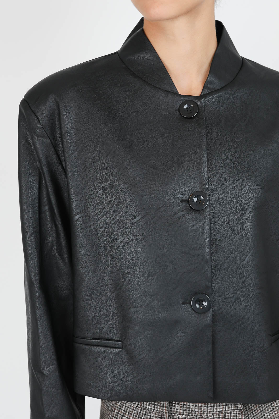 Leona jacket made from vegan leather in black