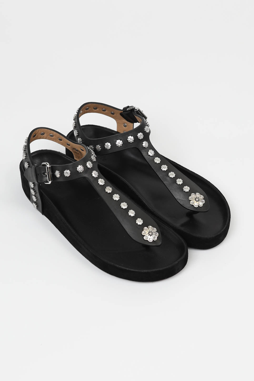 Enore sandals in black/silver