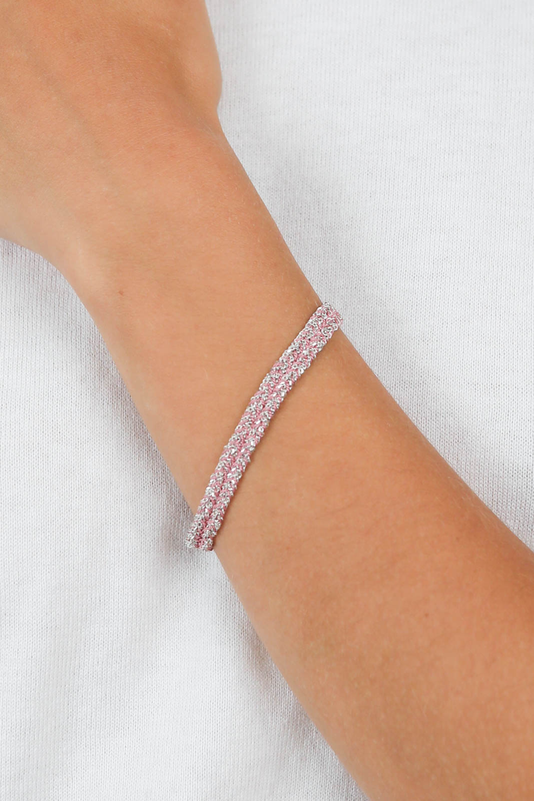 Bracelet N° 183 in silver/pink