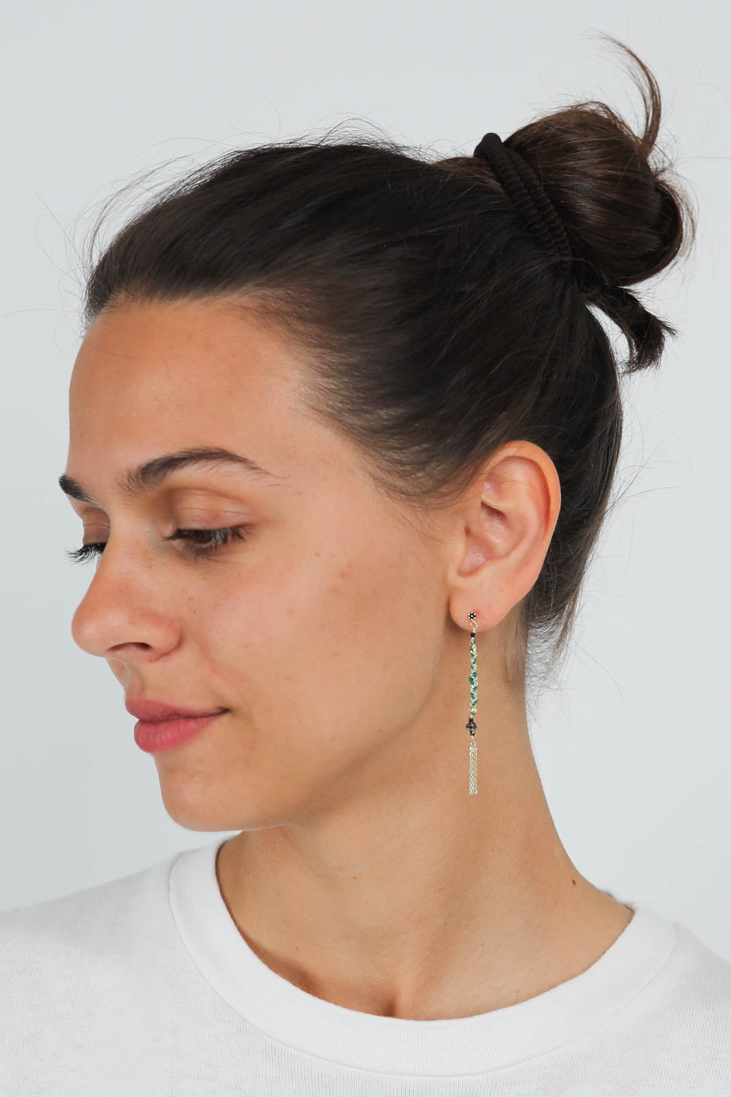 Earrings N° 815 in gold/green